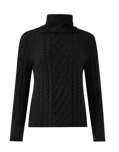 Geneva Black Cotton Cashmere Sweater