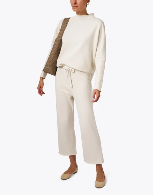 Effie Ivory Cotton Funnel Neck Sweatshirt