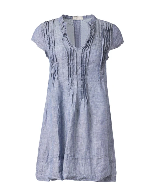 Regina Blue Chambray Linen Tunic