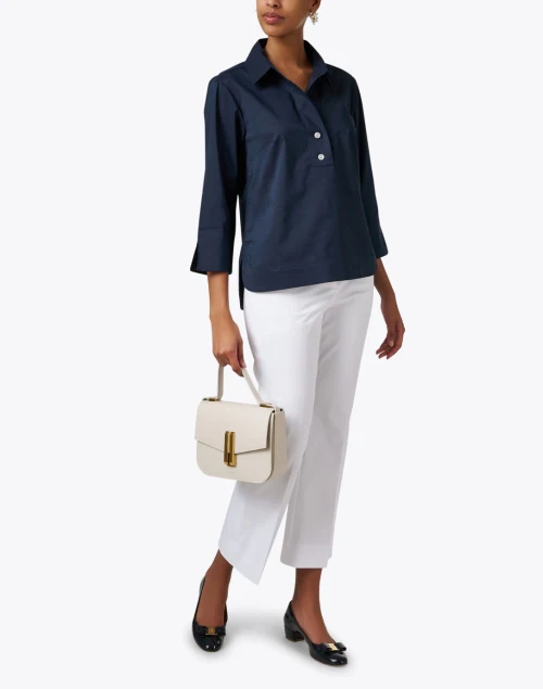 Aileen Navy Cotton Top