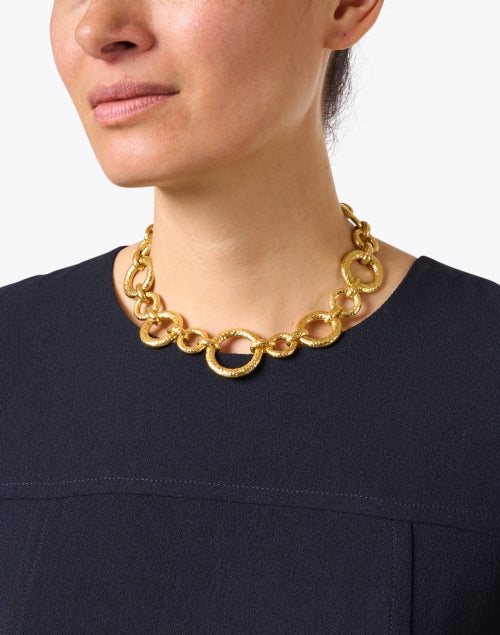 Textured Gold Toggle Necklace