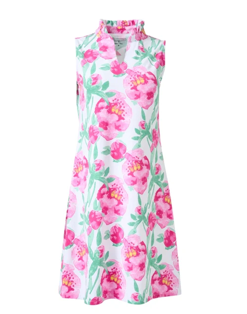 Poppy White Peony Print Dress