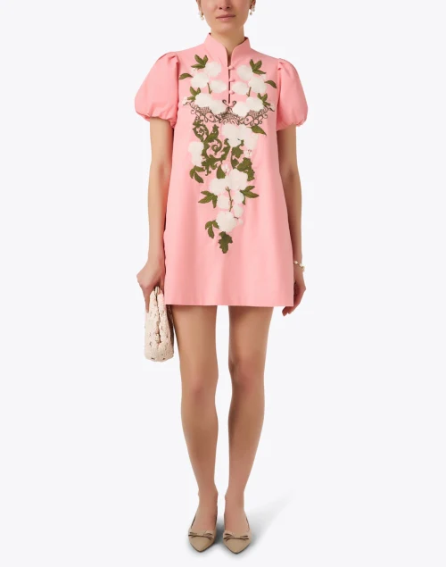 Elliana Pink Embroidered Cotton Dress