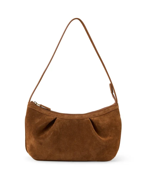 Dimple Cognac Suede Shoulder Bag