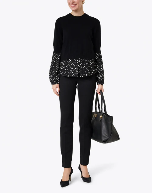 Black Stretch Side-Zip Tapered Pant