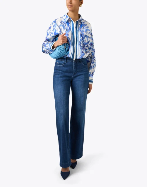 Dream Blue Stretch Wide Leg Jean