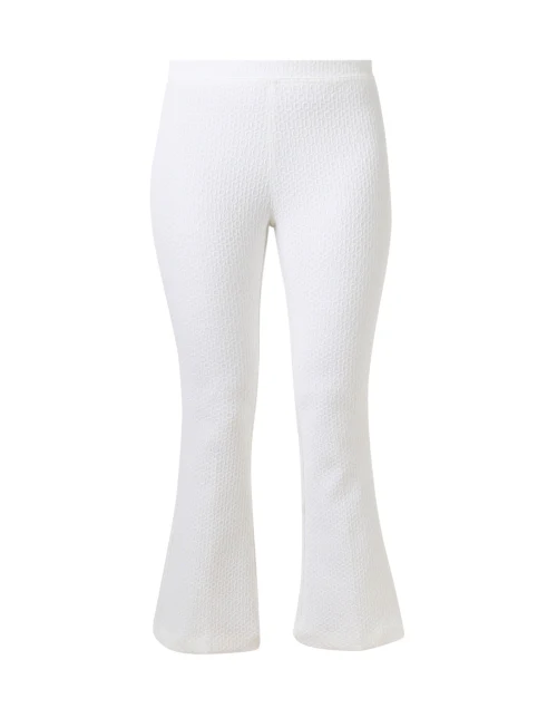 Ella White Textured Ankle Flare Pant