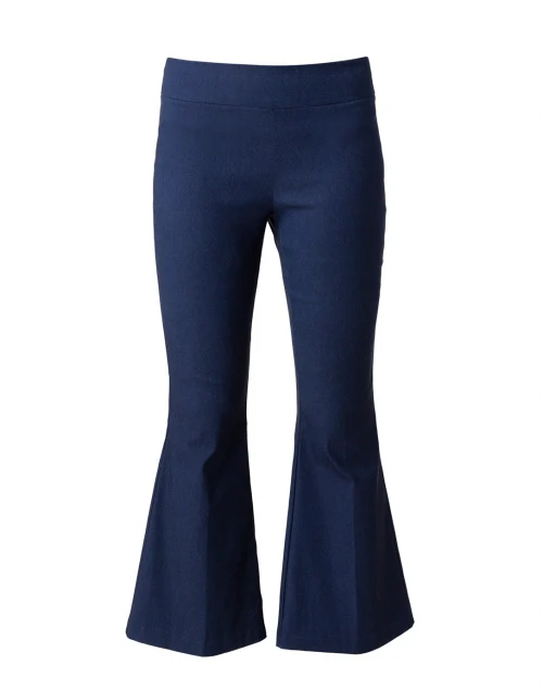 Indigo Stretch Pull On Flared Crop Pant