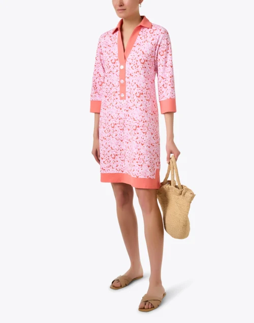 June Pink Floral Cotton Shift Dress