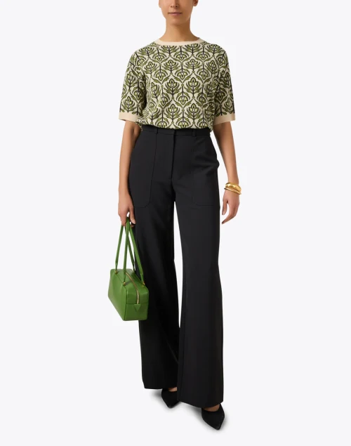 Zufolo Green Floral Print Knit Top