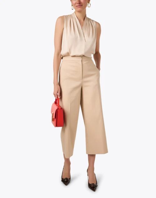 Mila Beige Silk Georgette Blouse