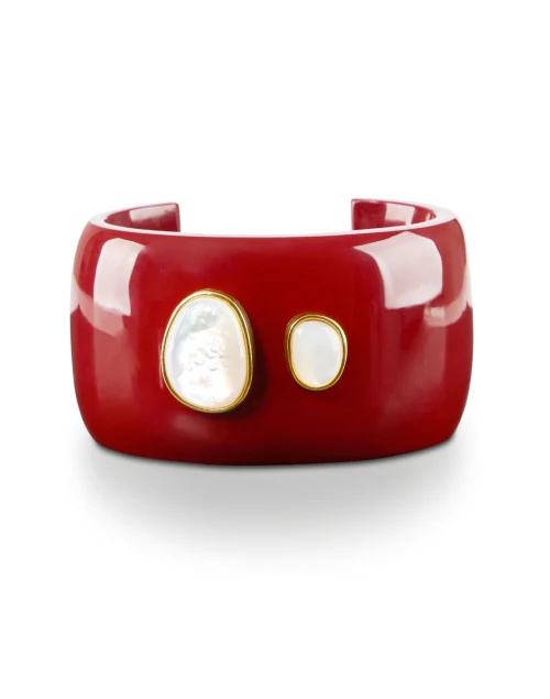 Lana Red Pearl Cuff Bracelet