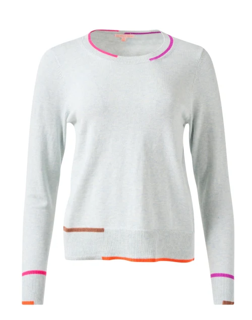 In Line Blue Cotton Sweater
