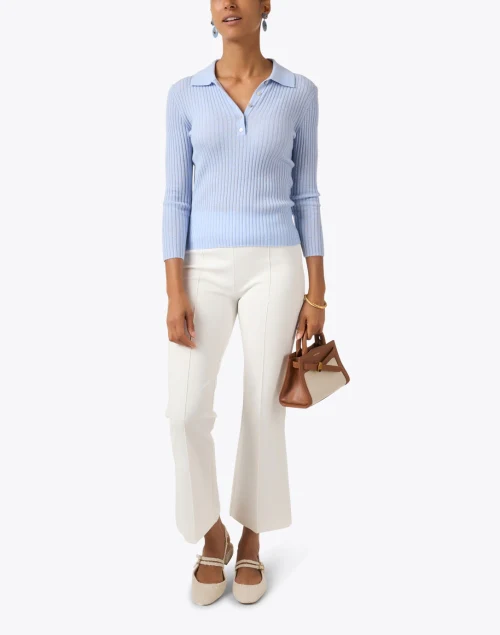 Mulberry Blue Knit Polo Top