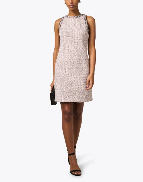 Pink Boucle Tweed Sheath Dress