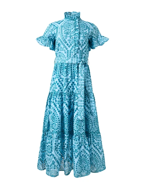 Sadie Blue Cotton Eyelet Dress