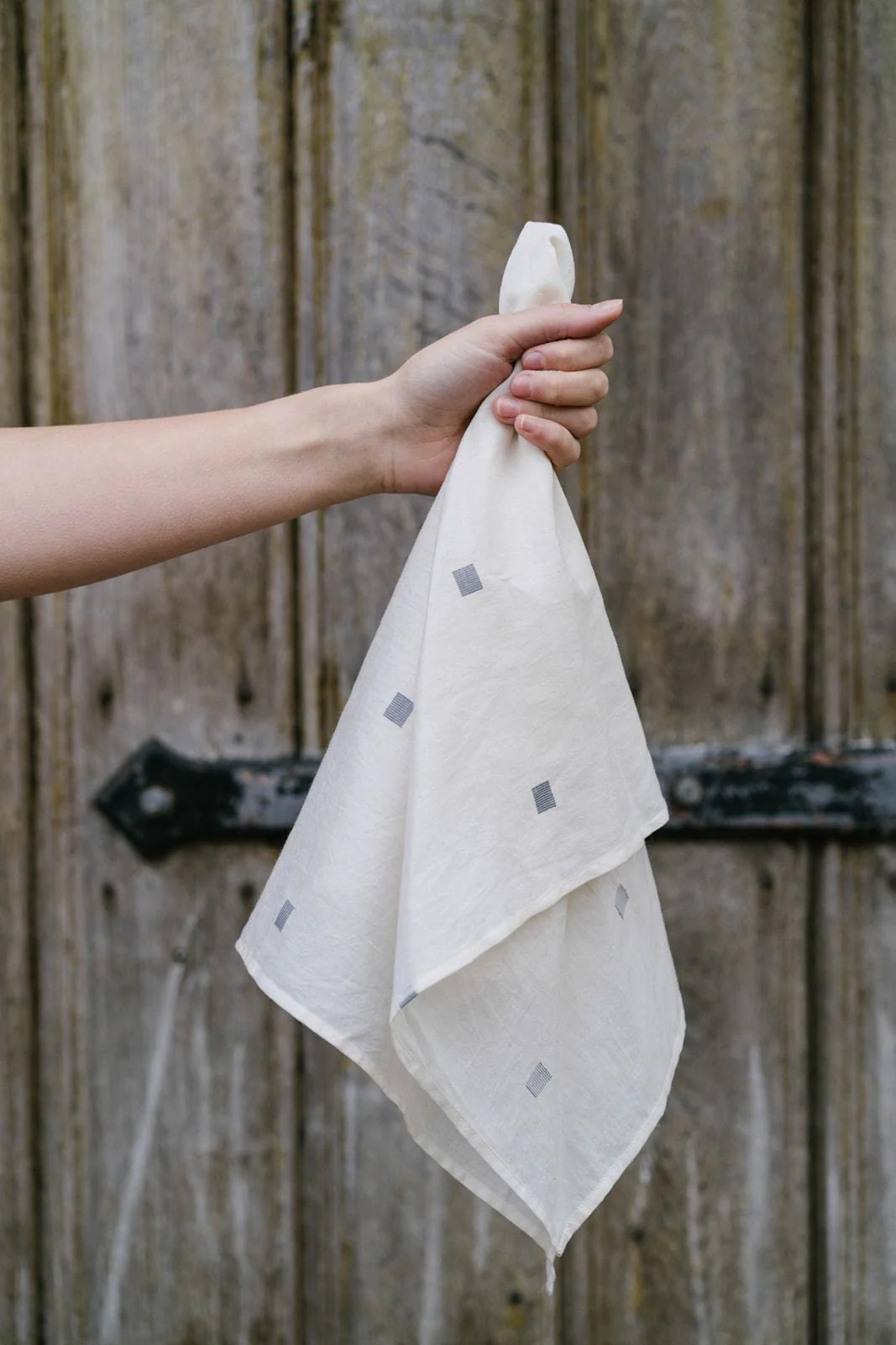 White handwoven cotton bandana