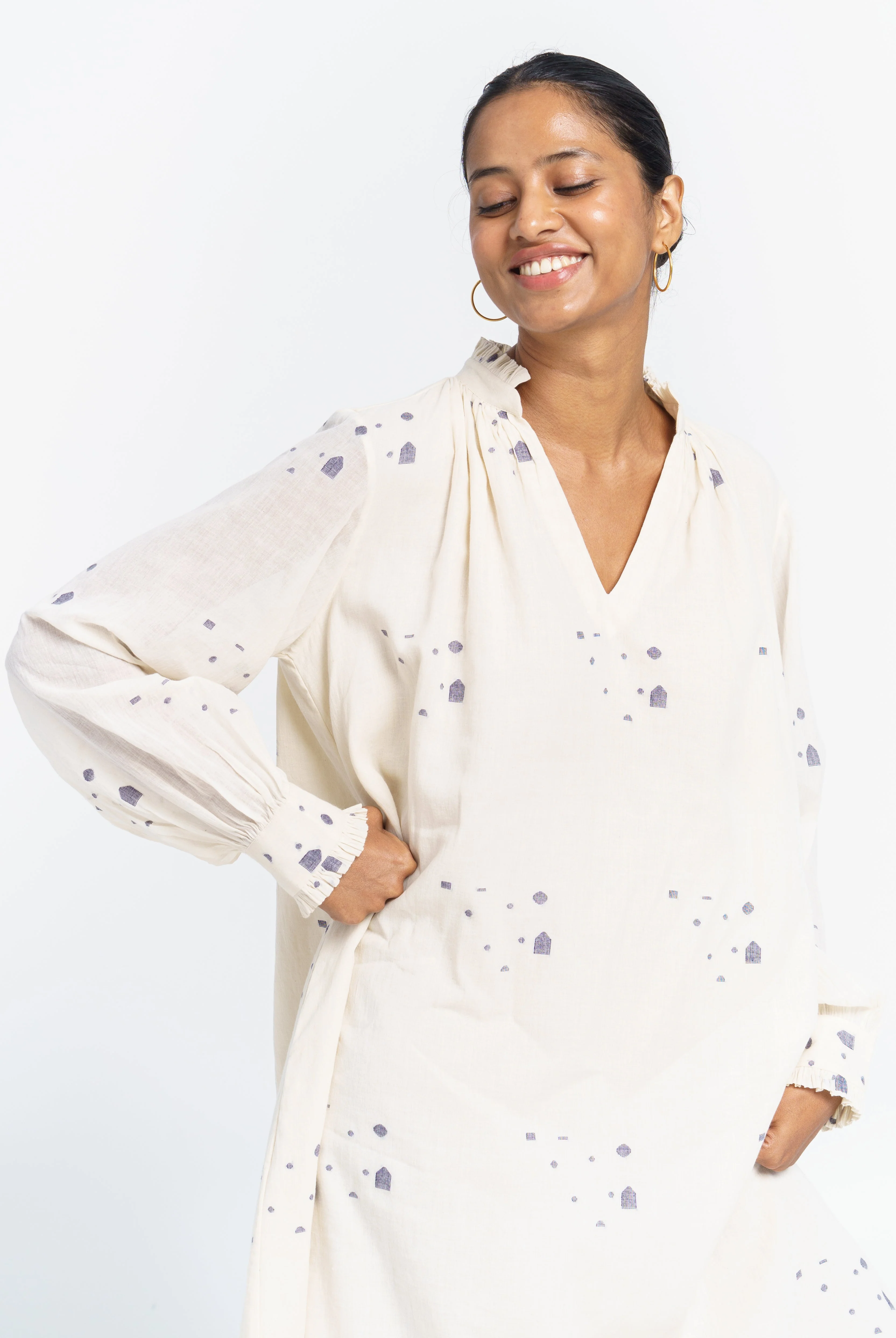 Scattering weaves relaxed midi dress