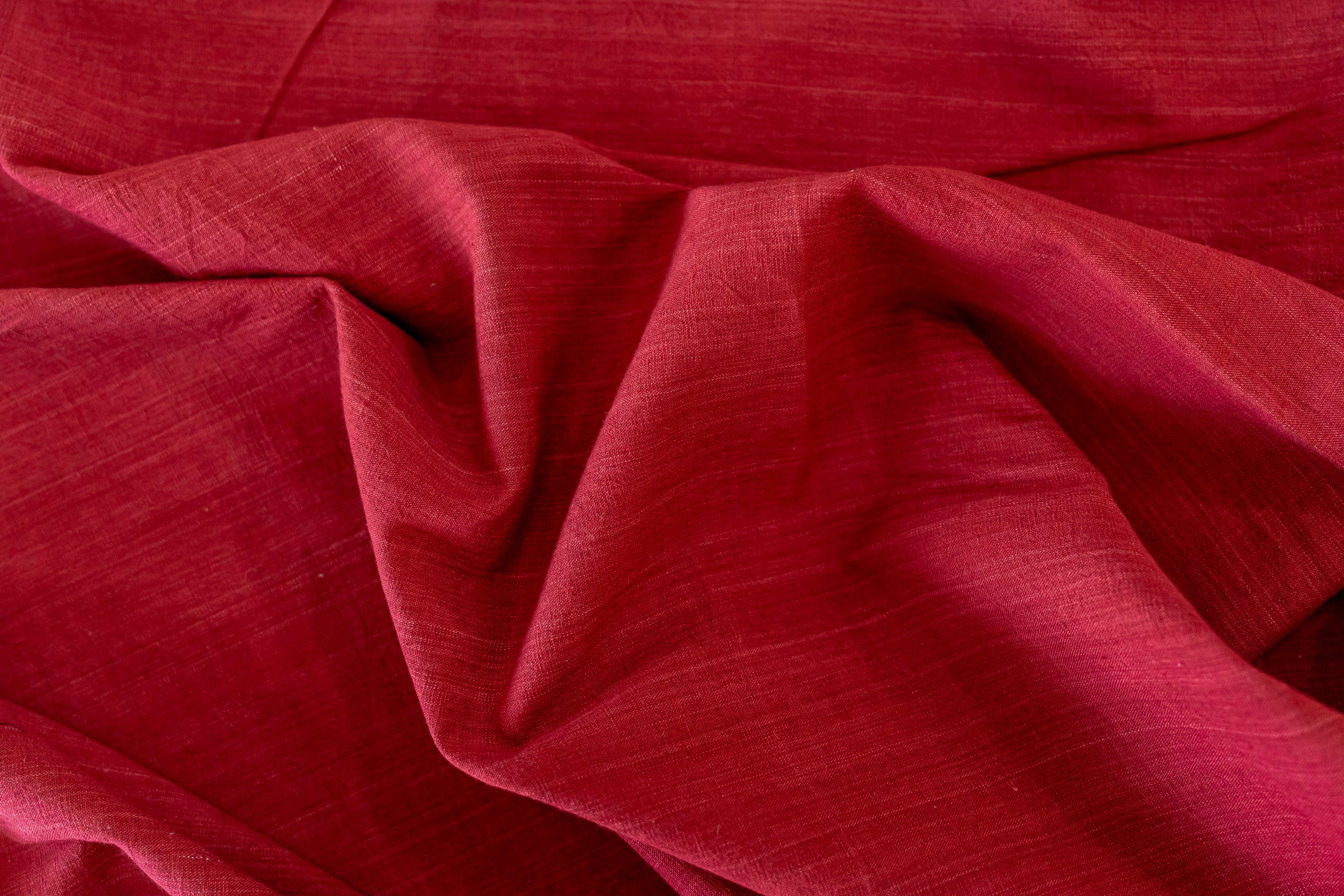 Red pleated midi dress