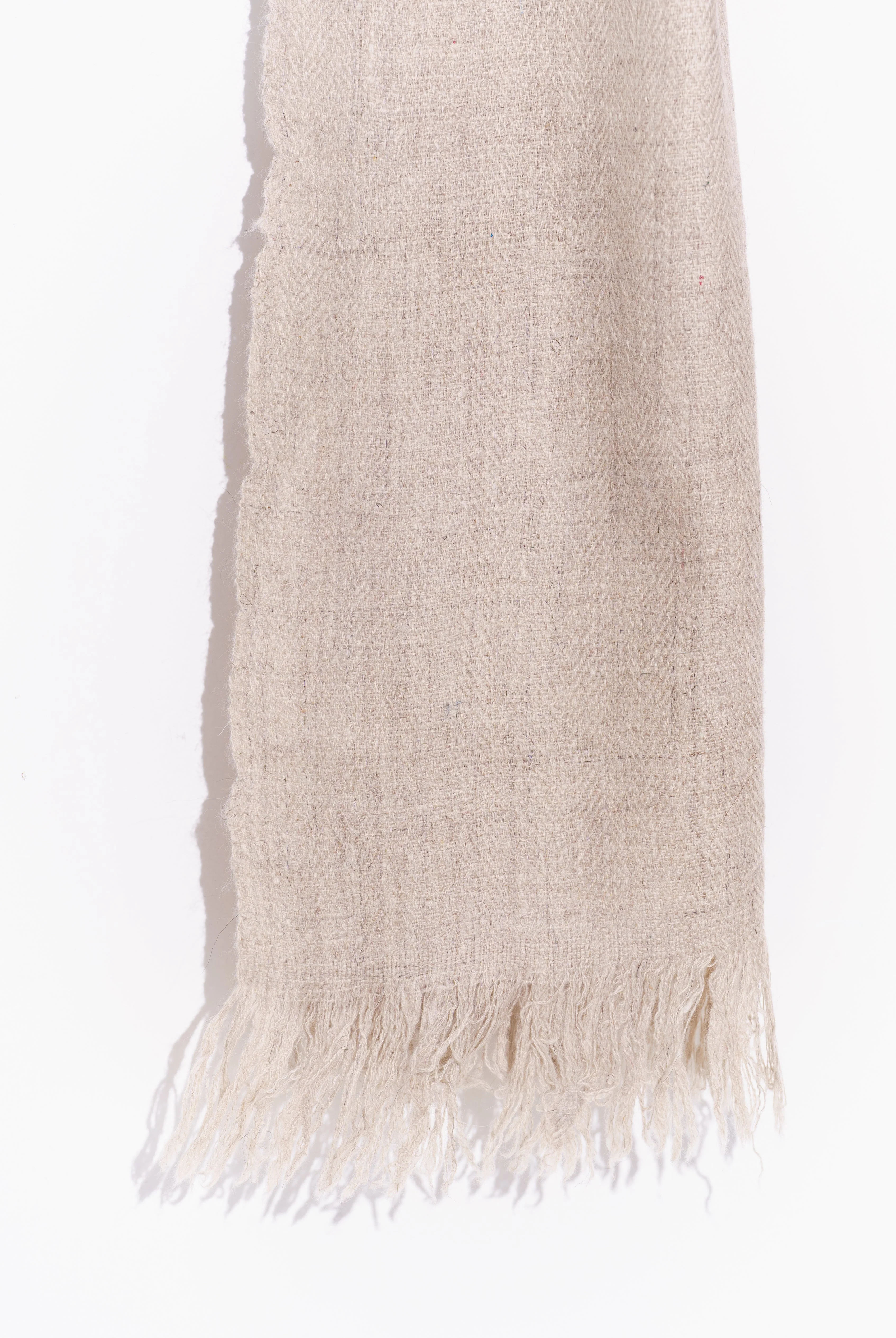 Ecru solid cashmere stole