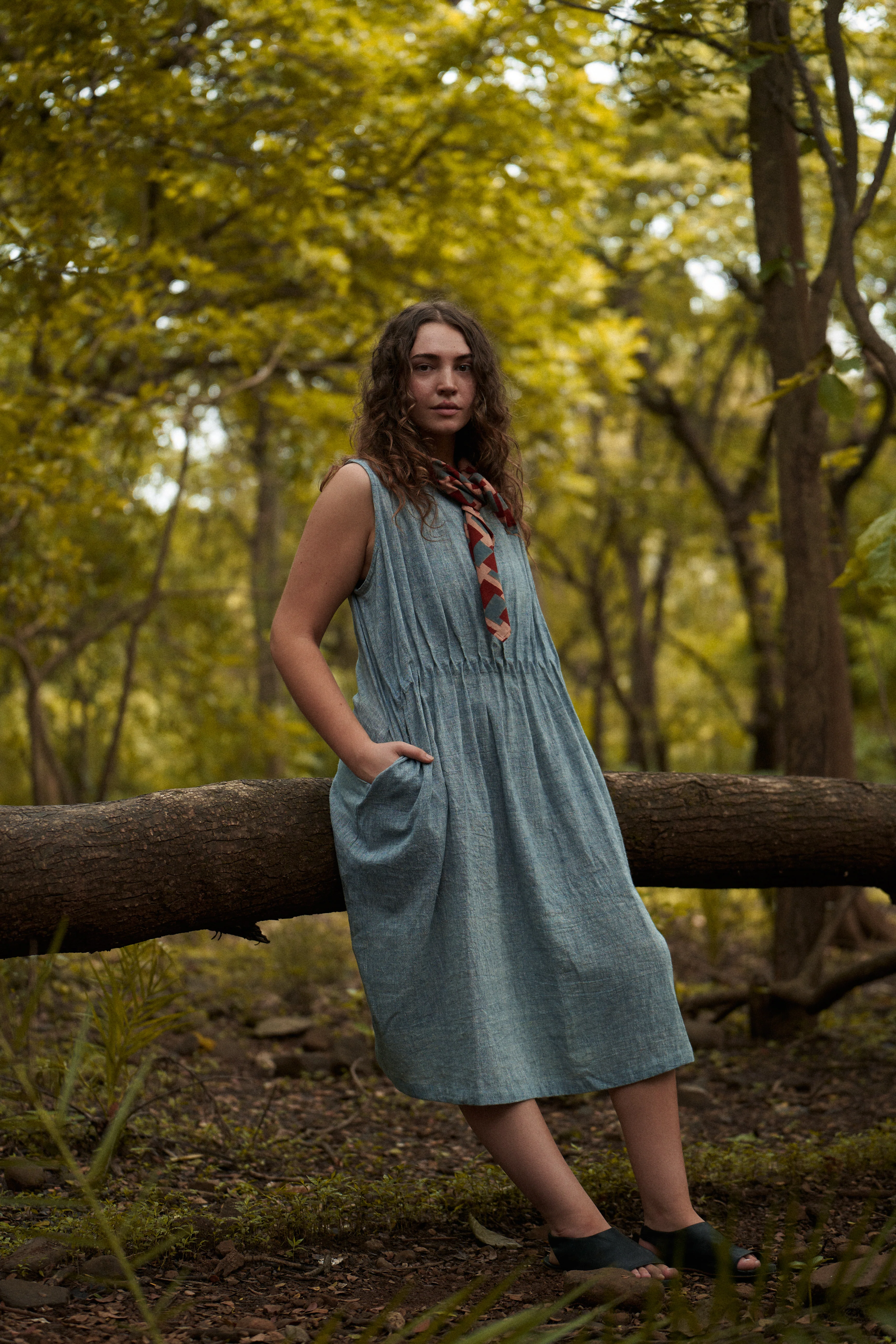 Indigo organic midi Dress