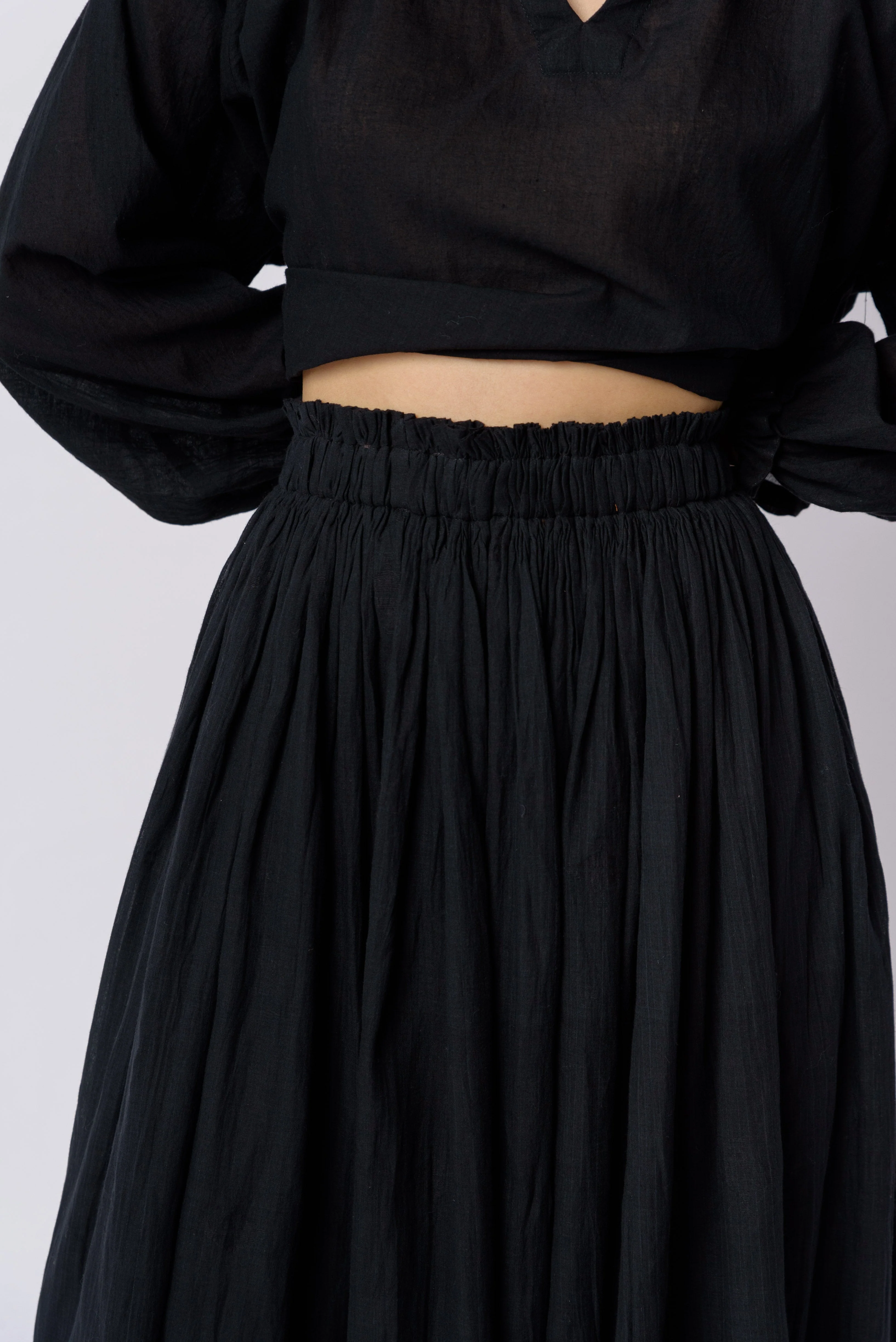 Classic black pull-on skirt