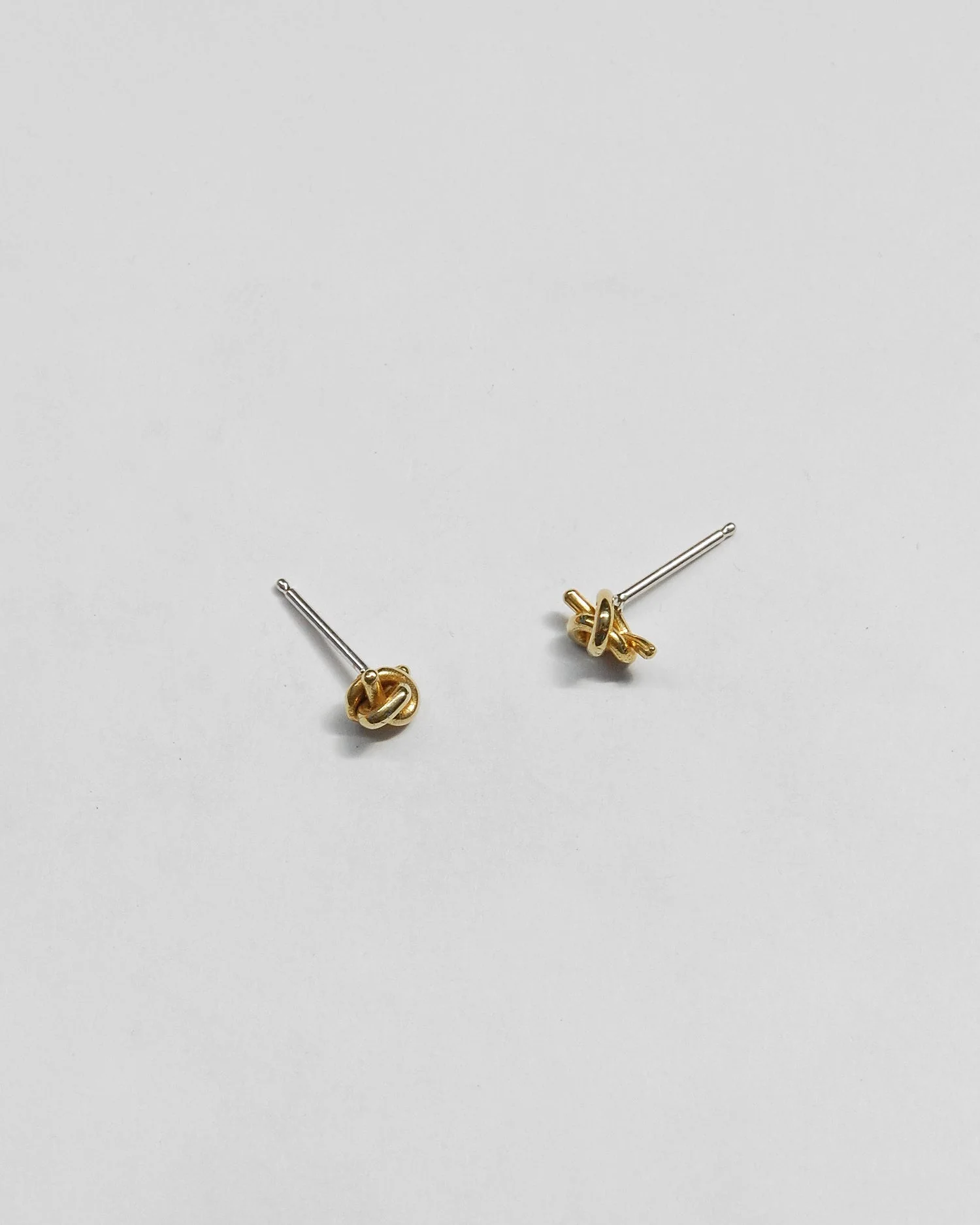 Tiny Knot Studs in Brass