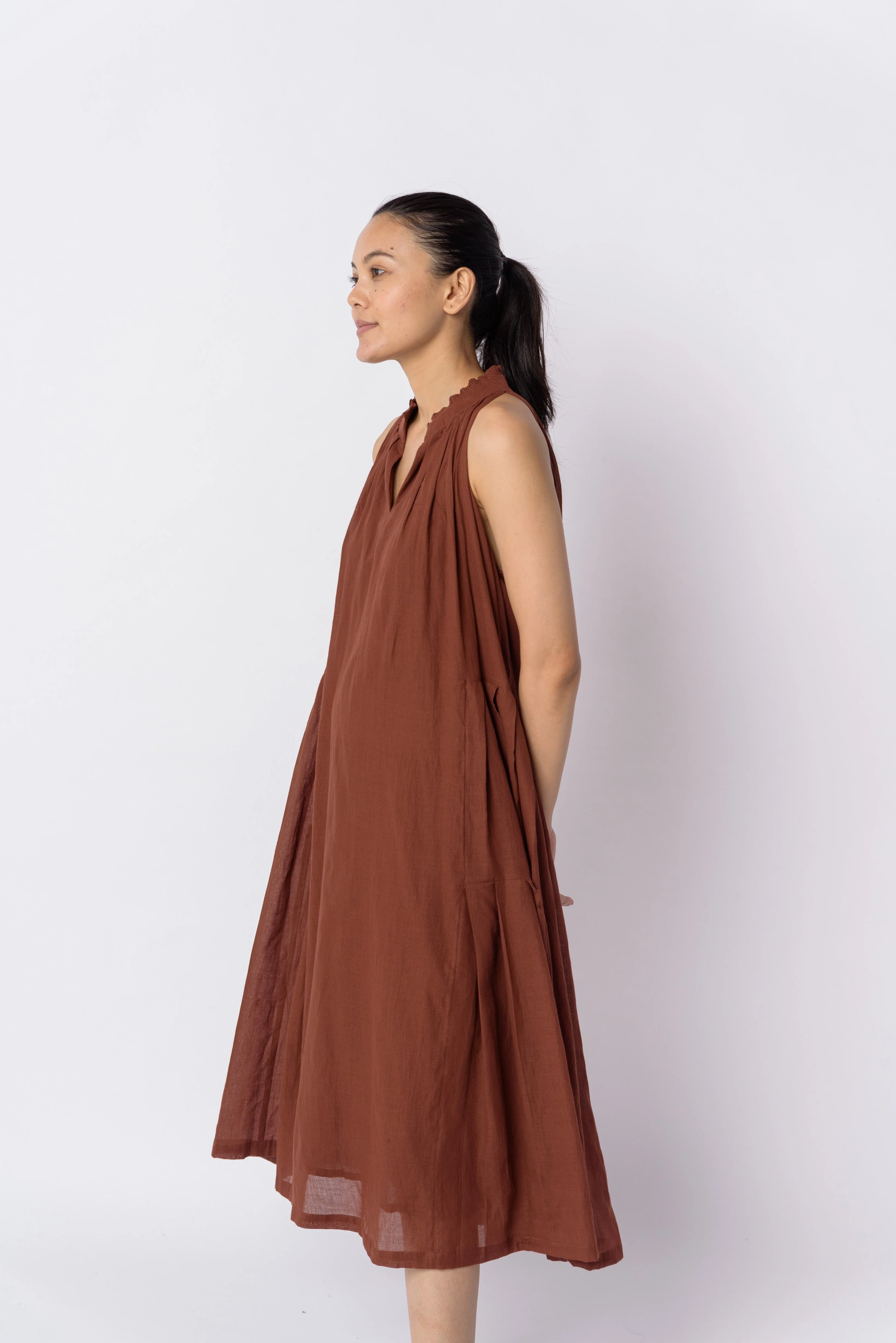 Toasted brown midi dress