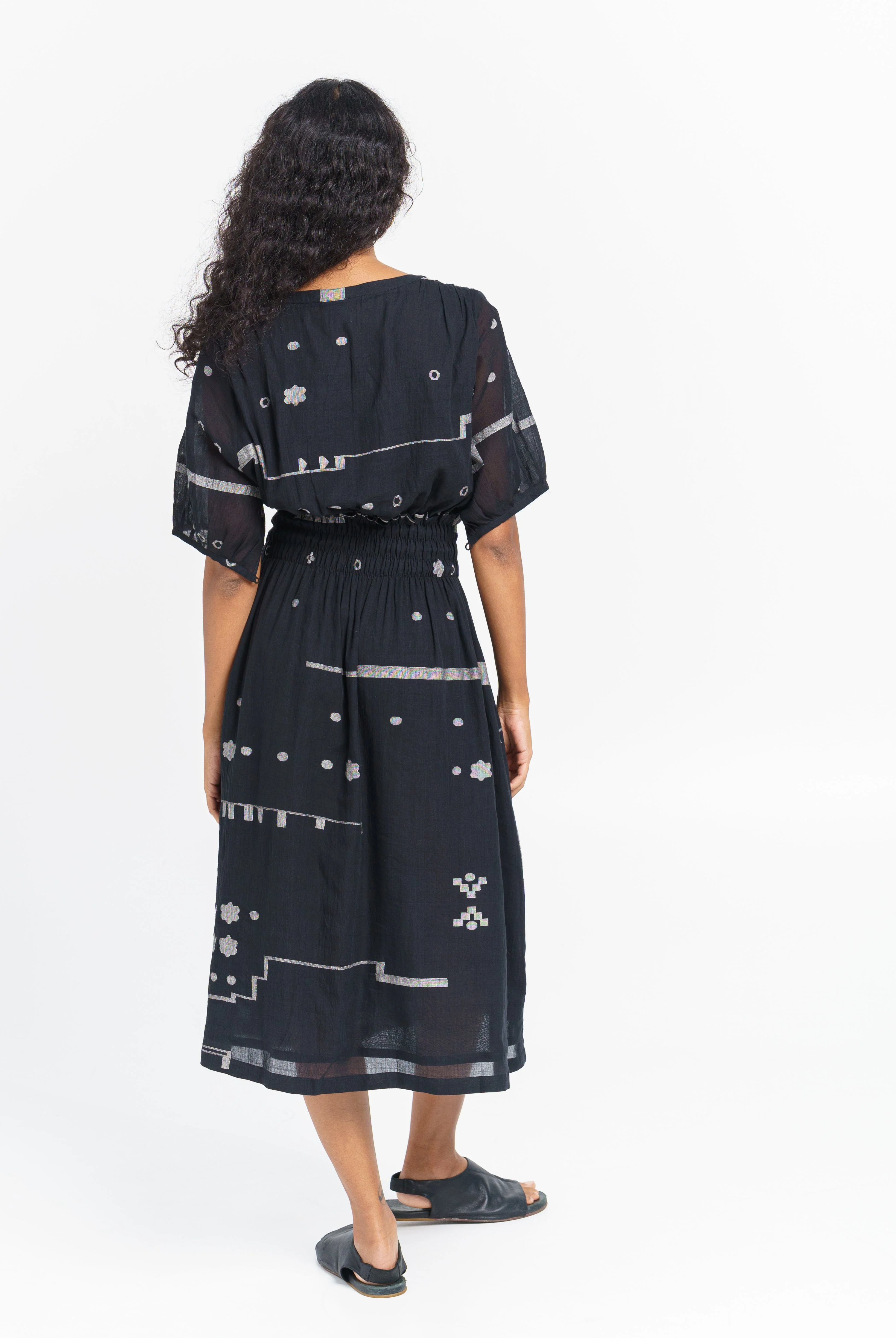 Elasticated waist midi dress