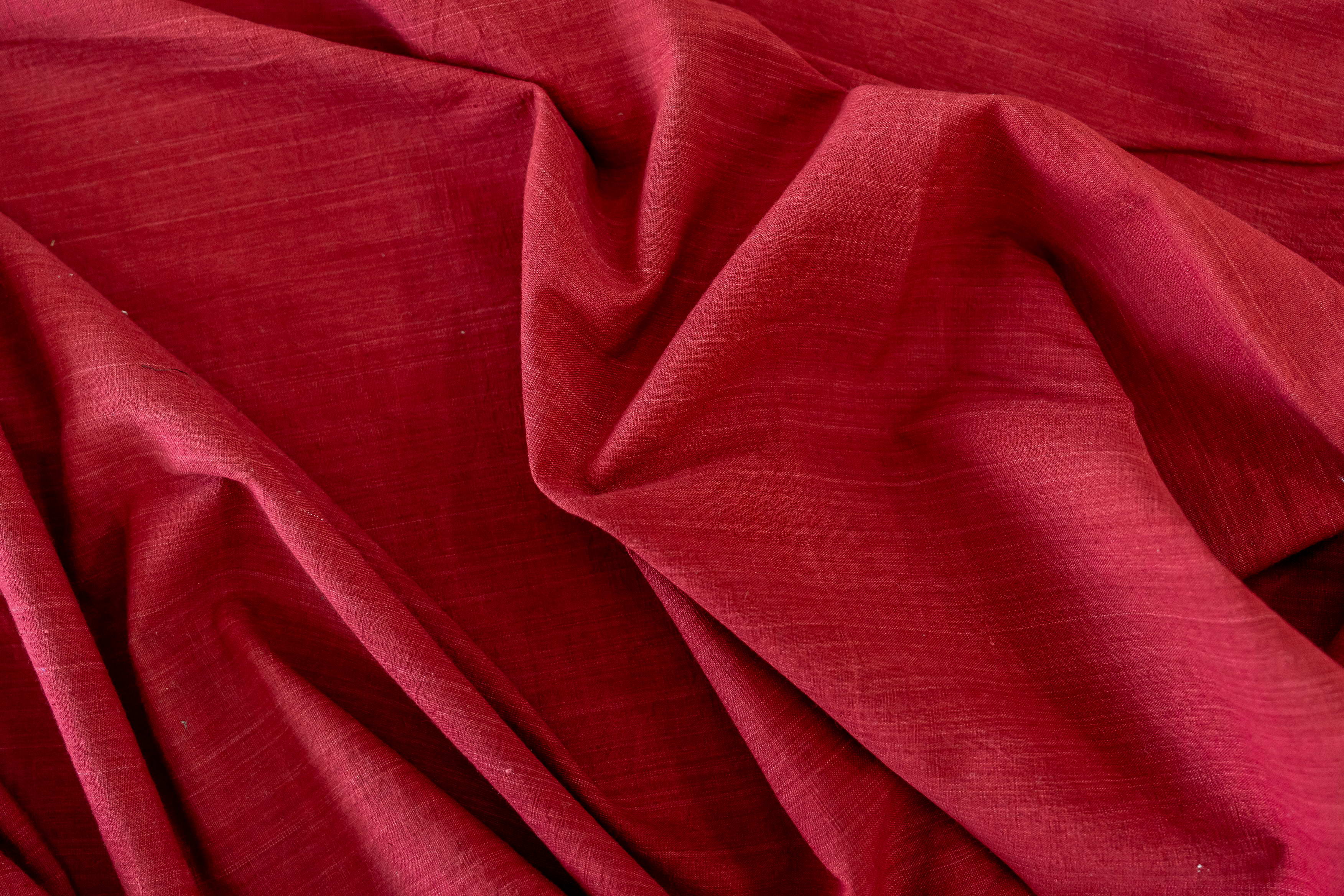 Red pleated midi dress