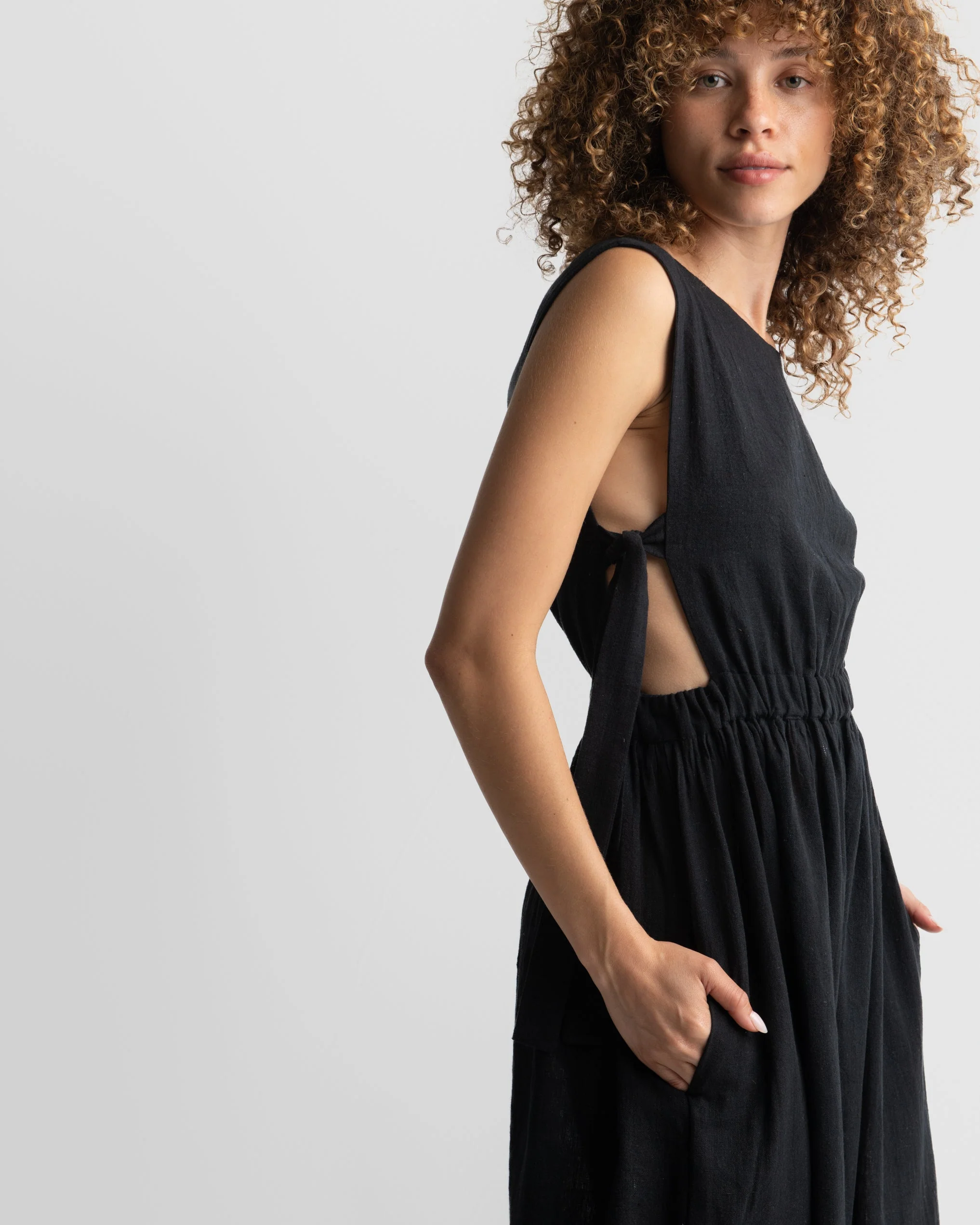 Black organic jump-suit