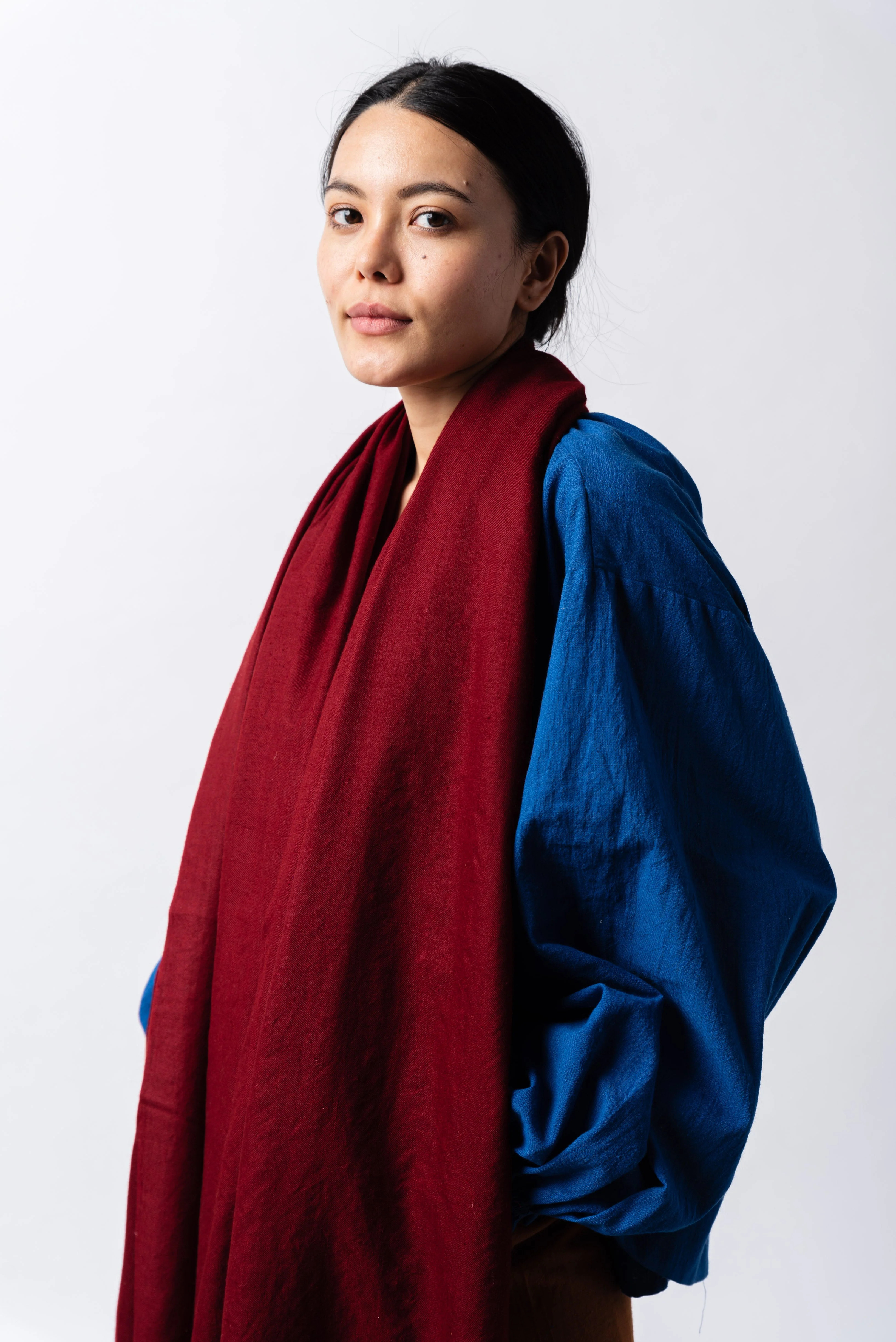 Sangria red cashmere stole