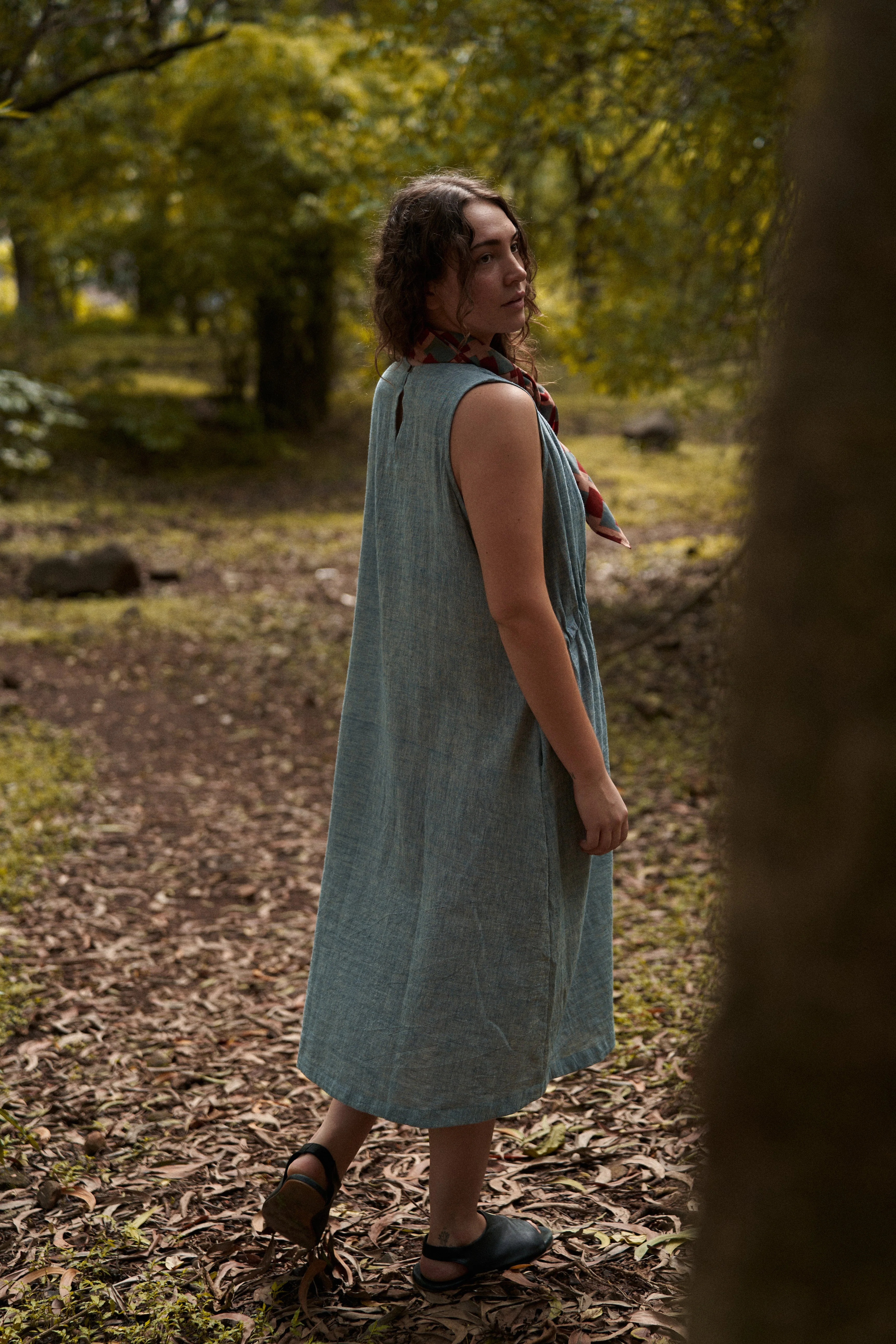 Indigo organic midi Dress