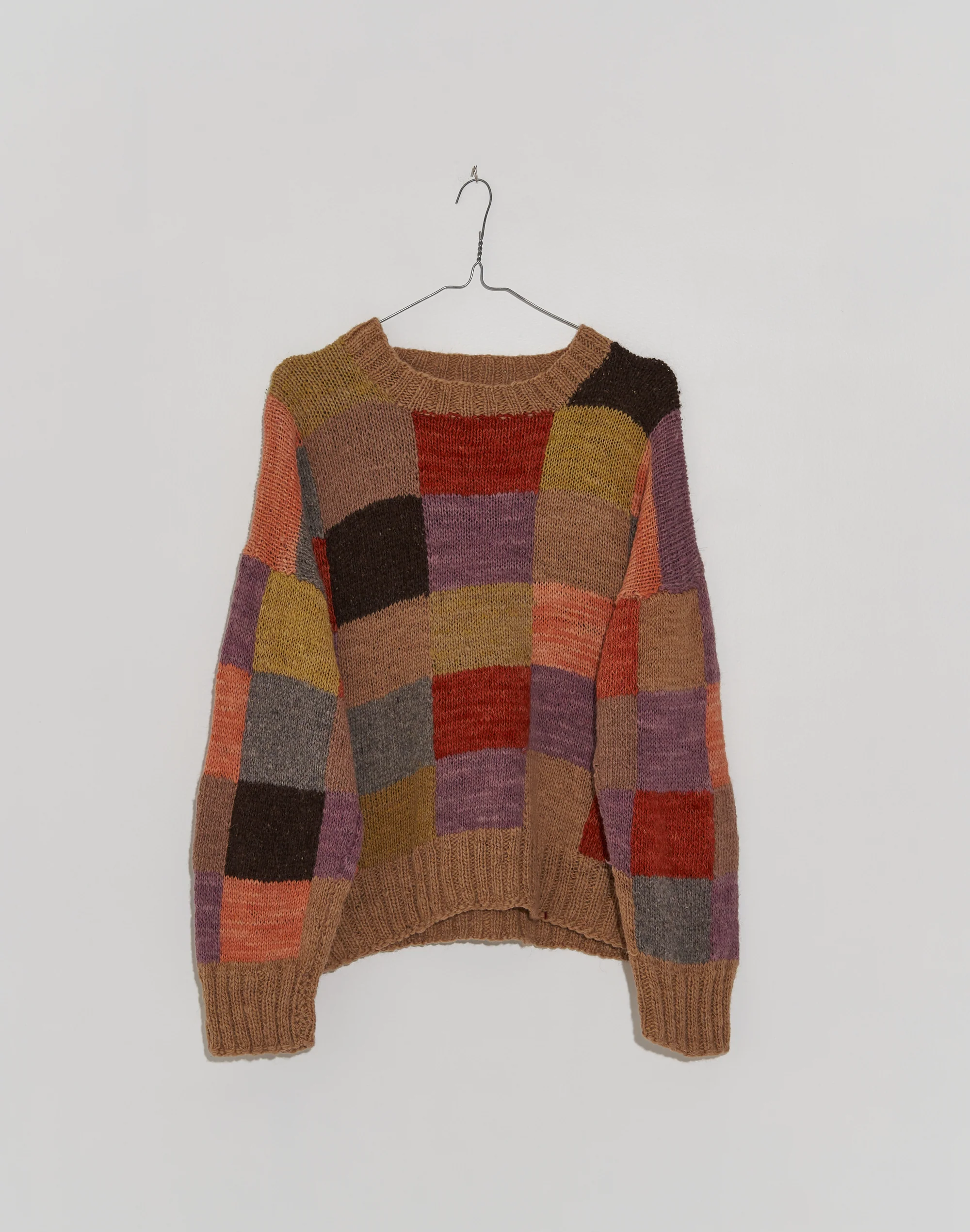 Peach Color Blocked Sweater