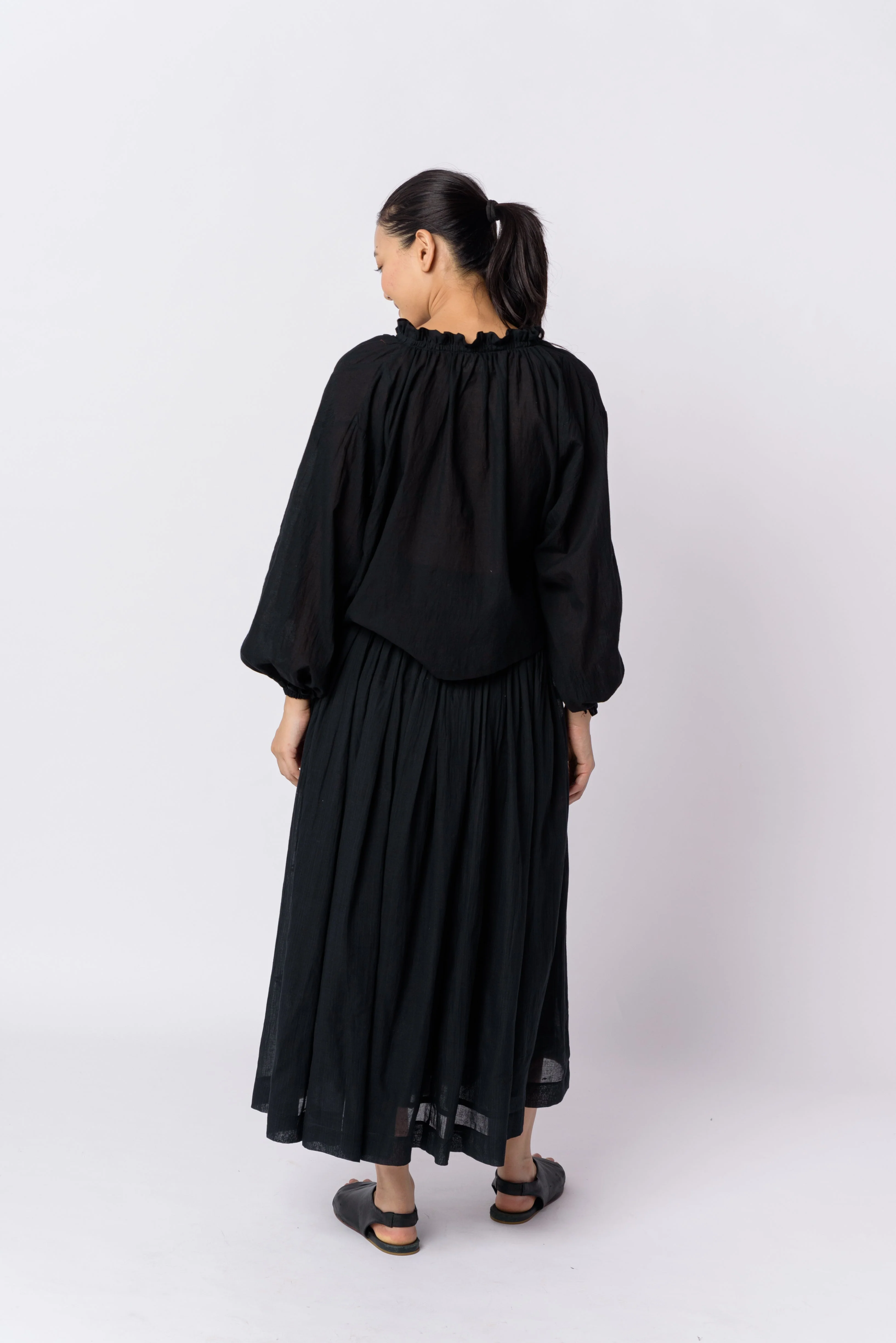 Classic black pull-on skirt