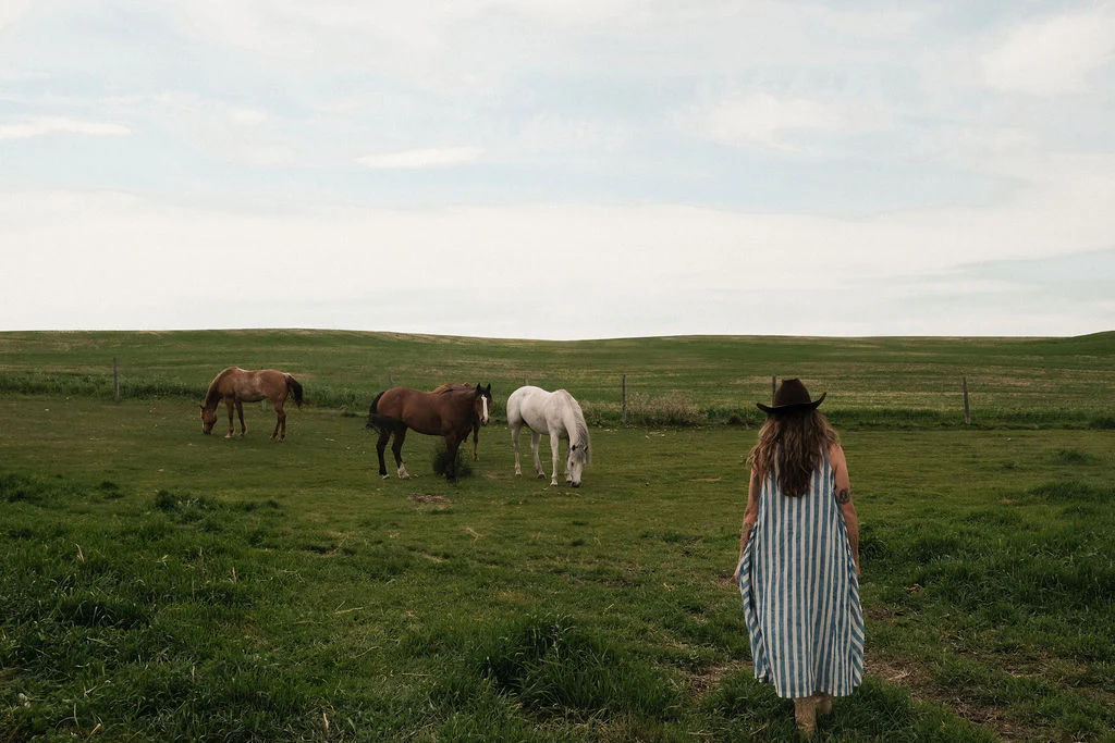 Blue-Striped Vacation Dress