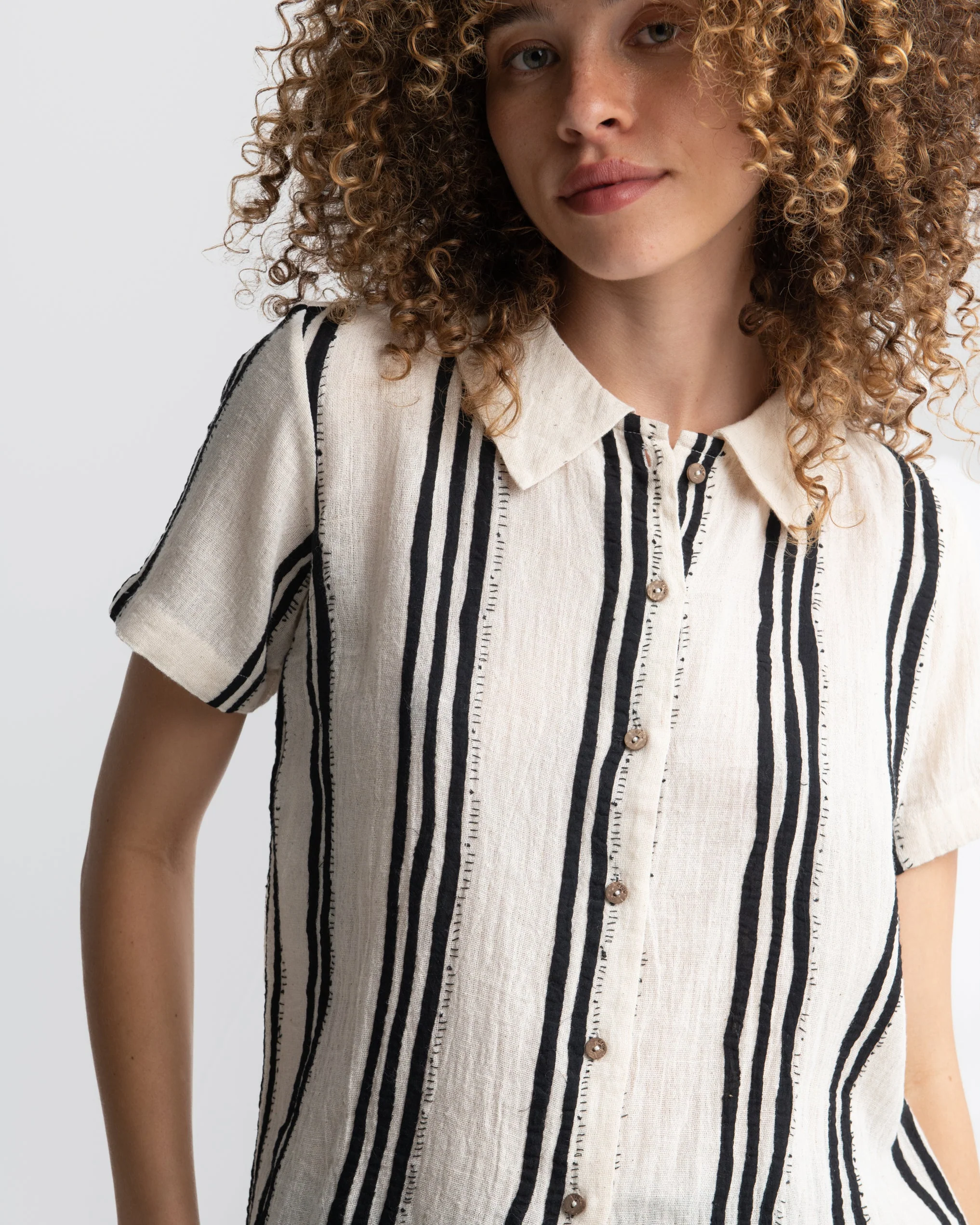 Hand Embellished Striped Shirt