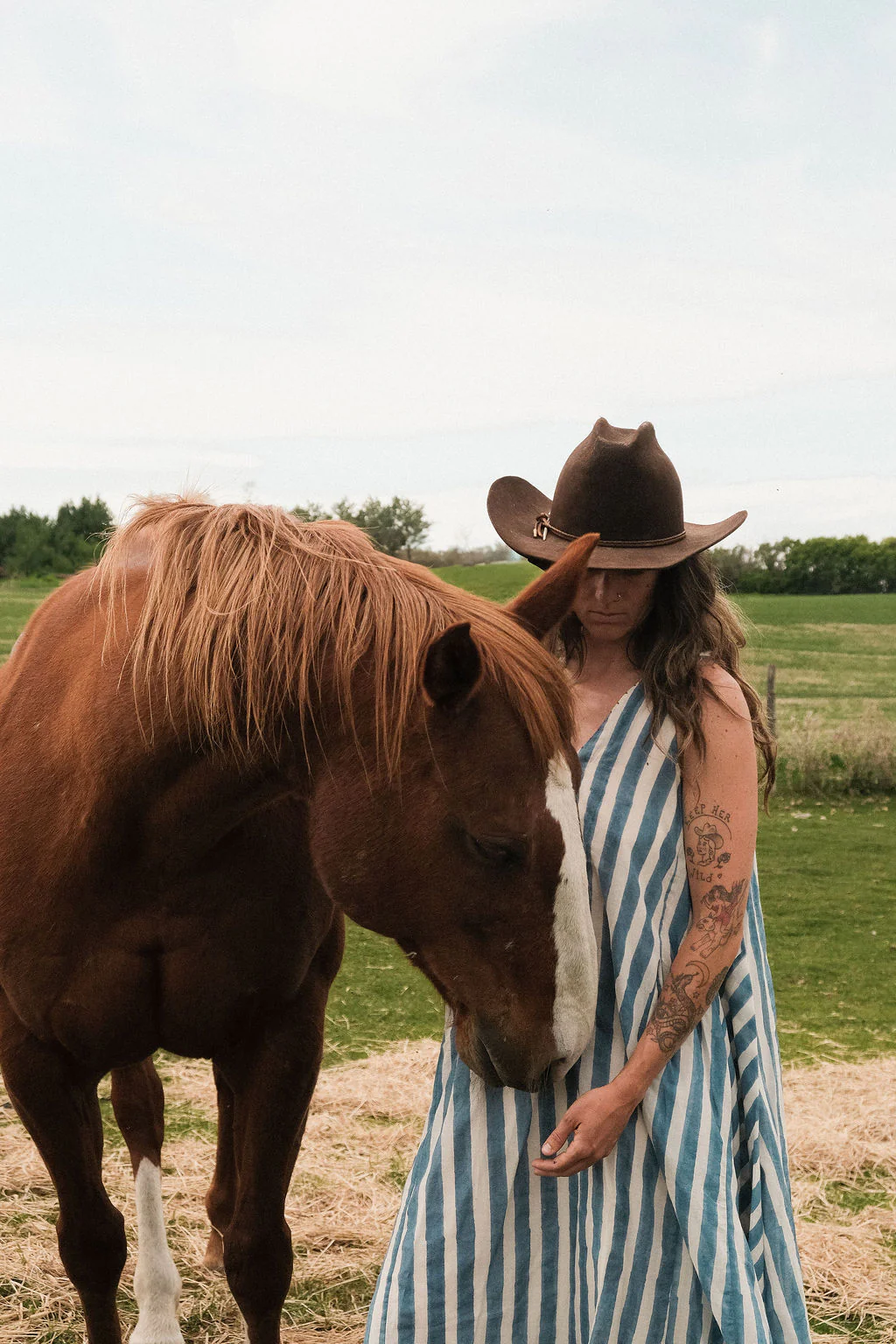 Blue-Striped Vacation Dress
