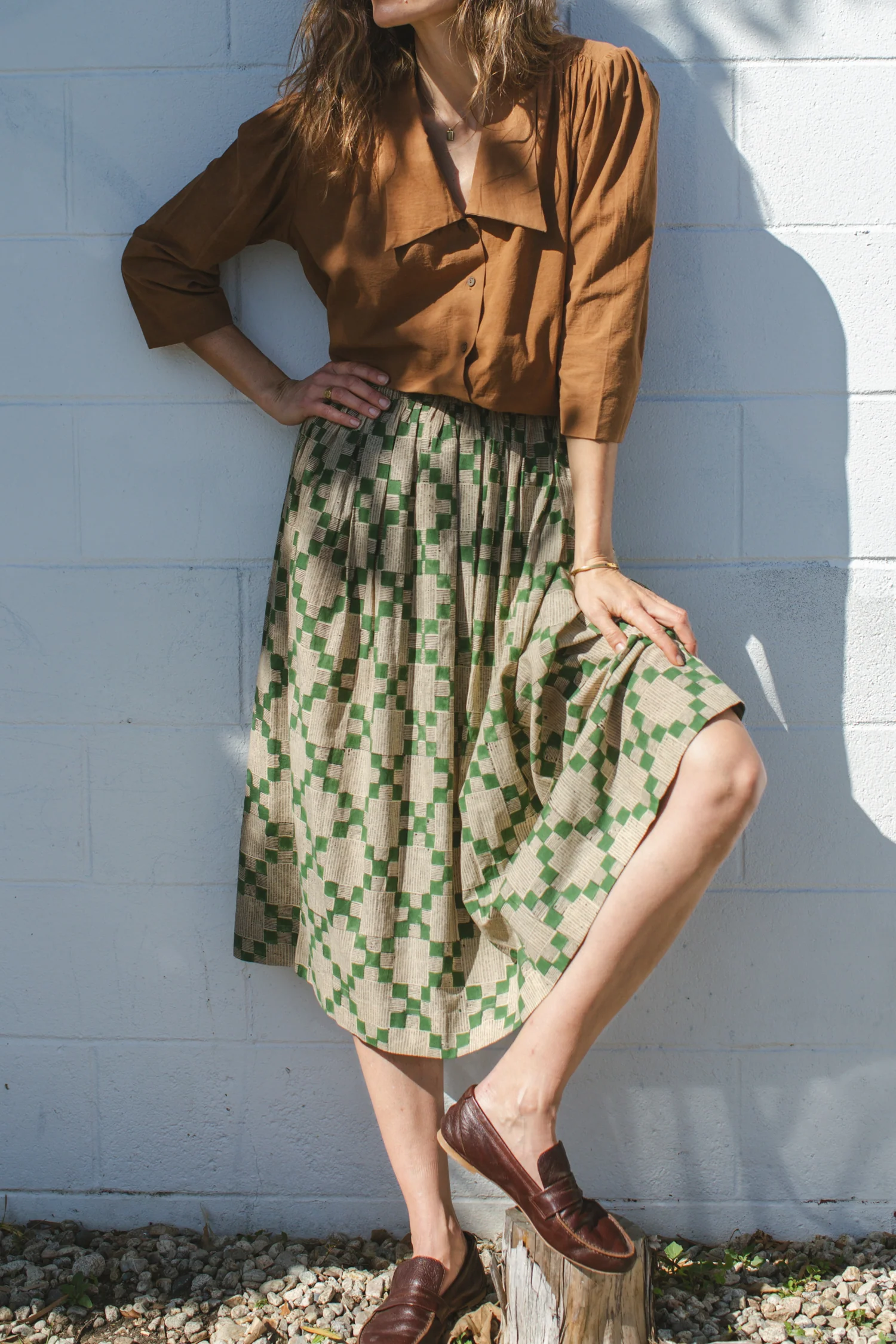 Checkered Green skirt