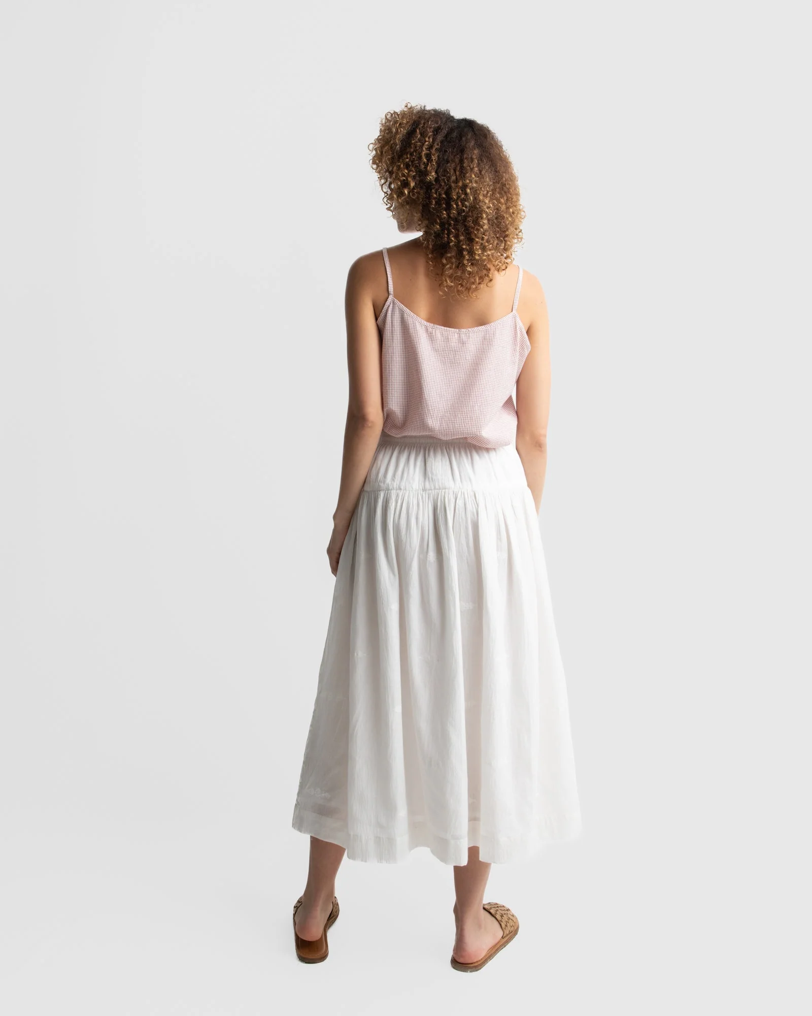 Pure white midi skirt