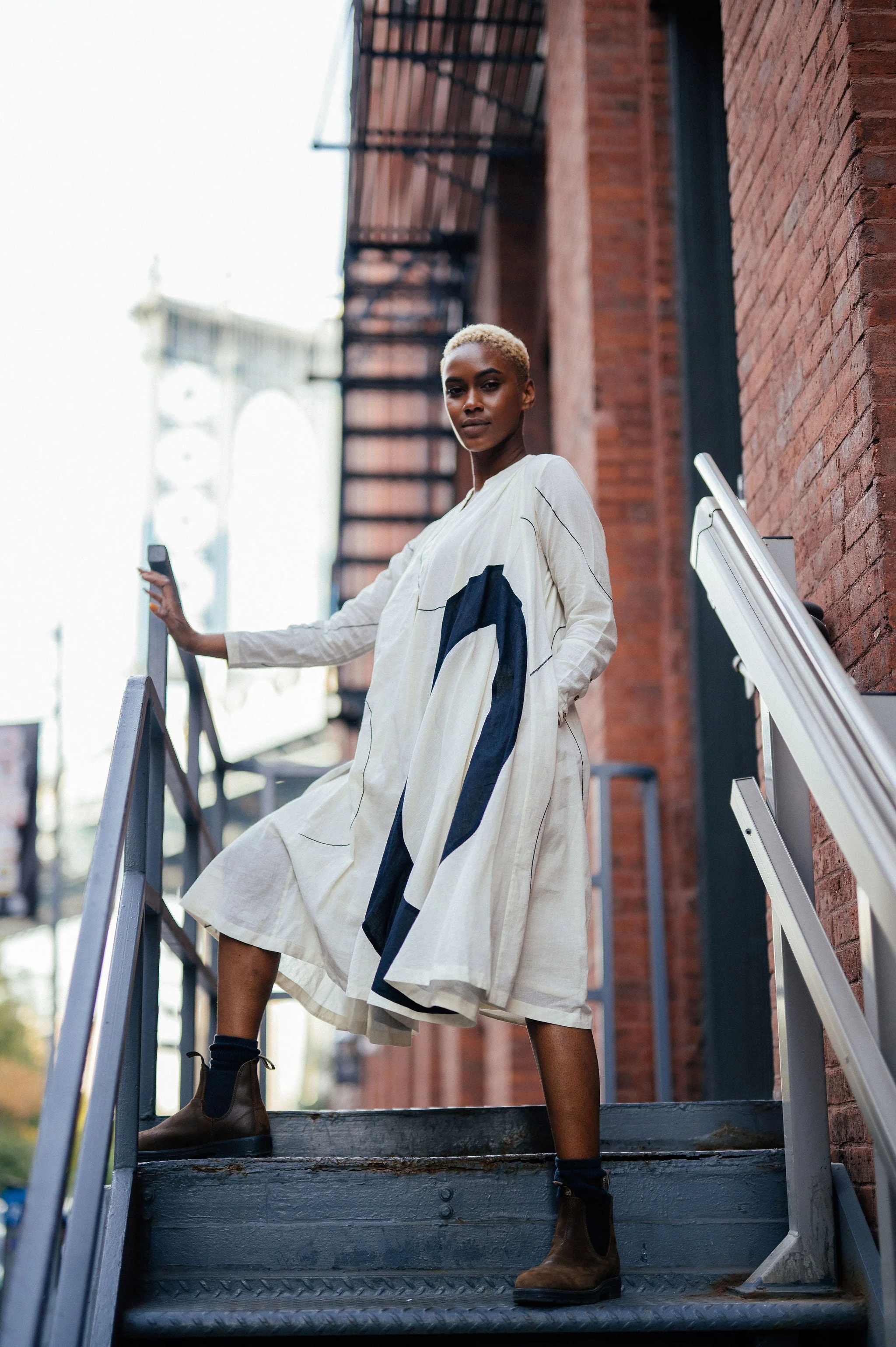 Colour-block midi dress