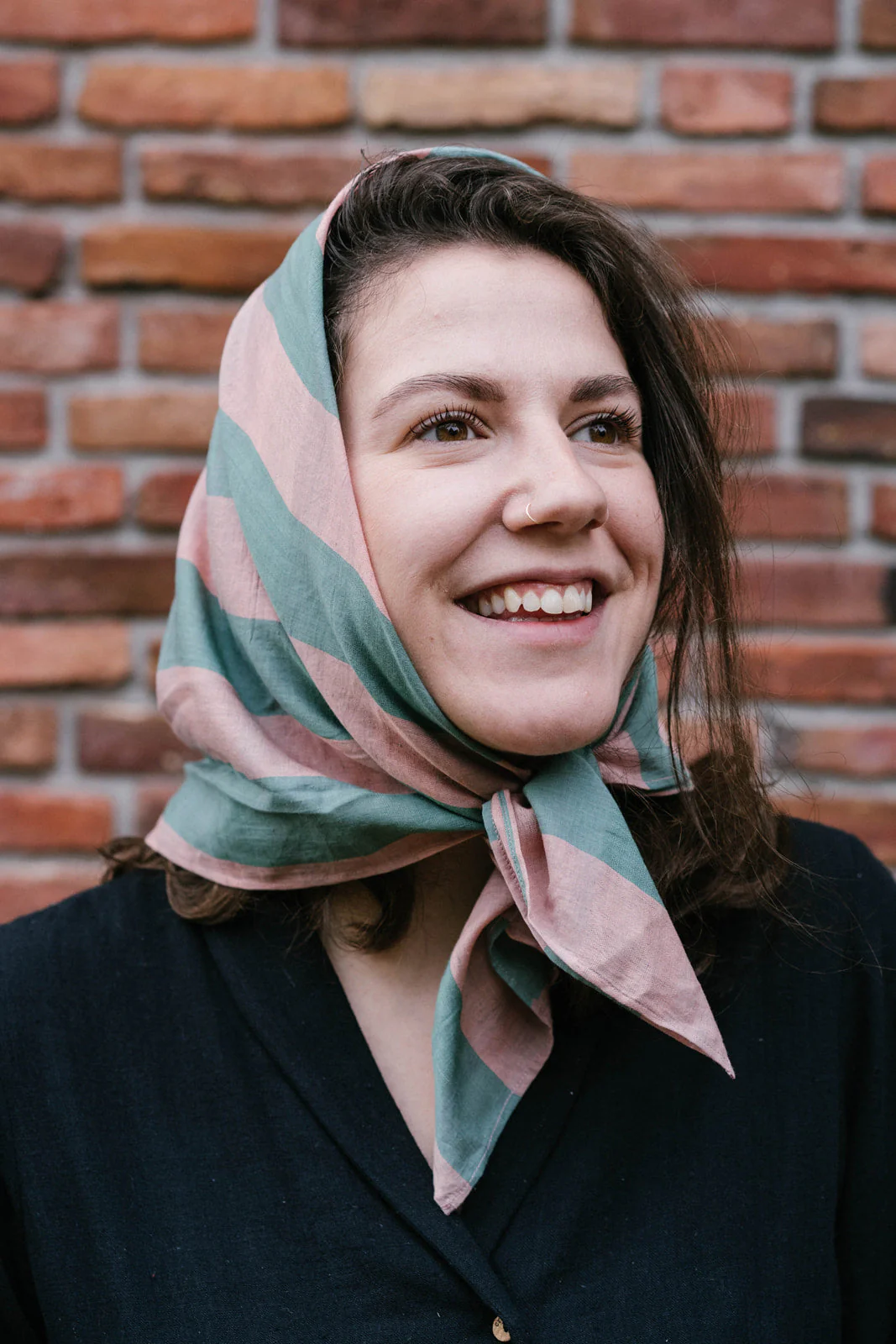 Candy striped cotton bandana