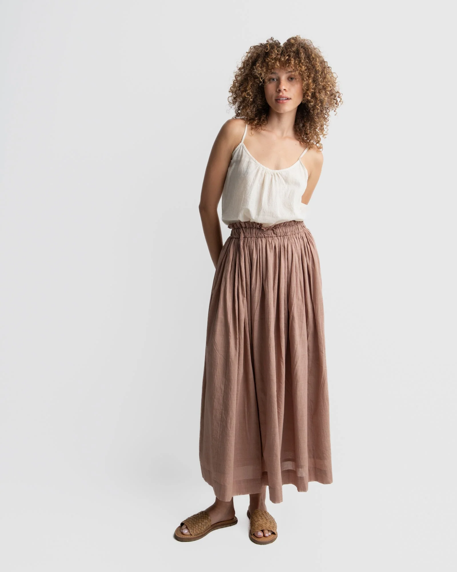 Garnet pink gathered skirt