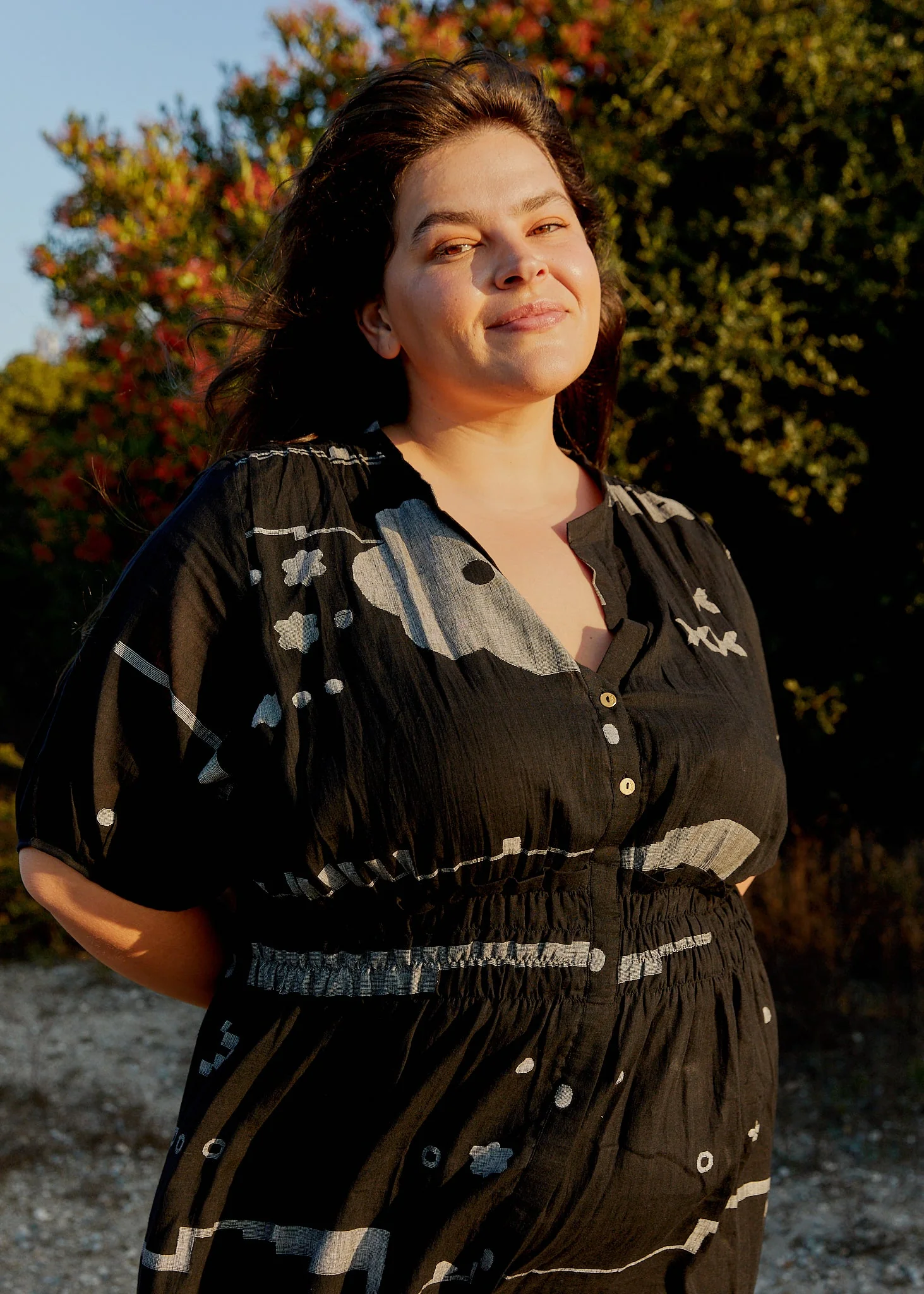 Elasticated waist Extended midi dress