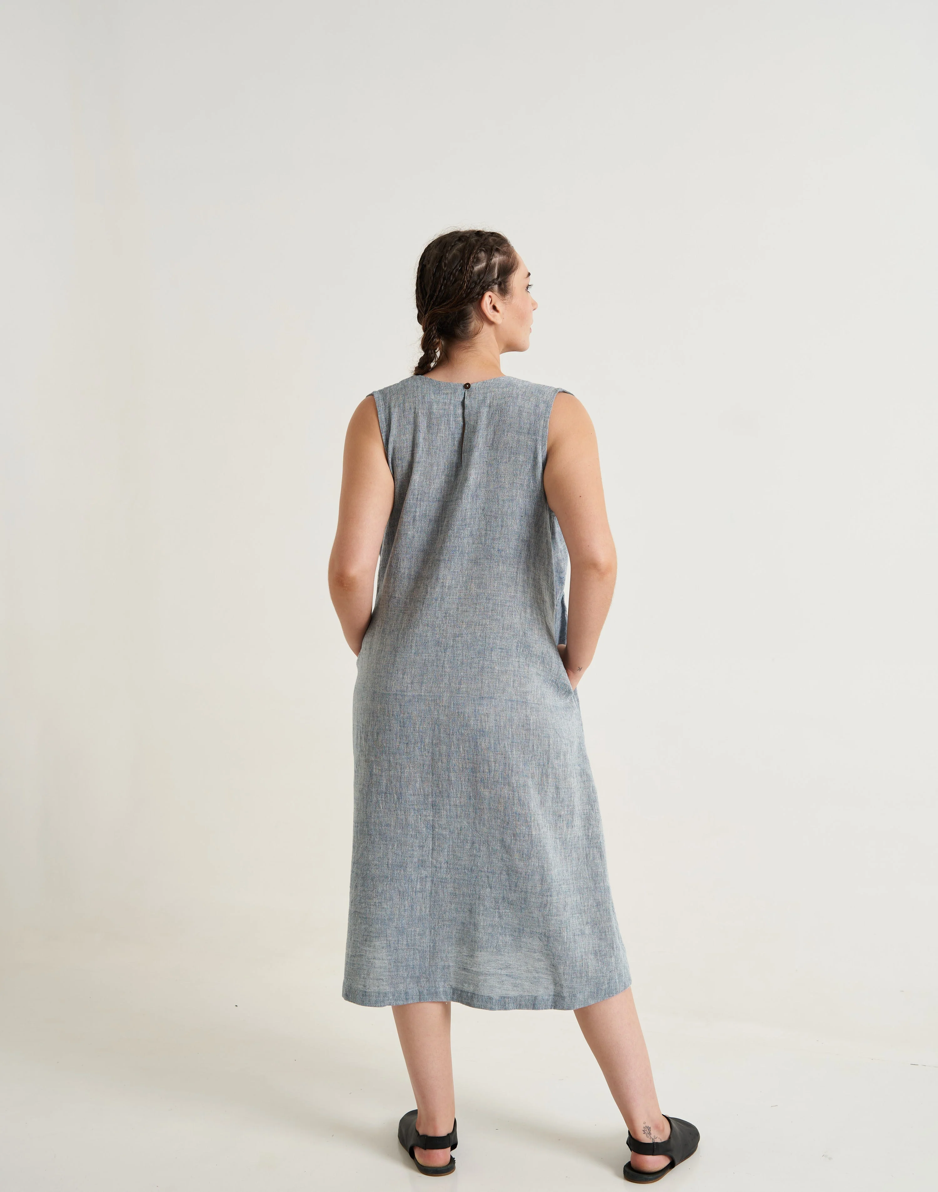 Indigo organic midi Dress