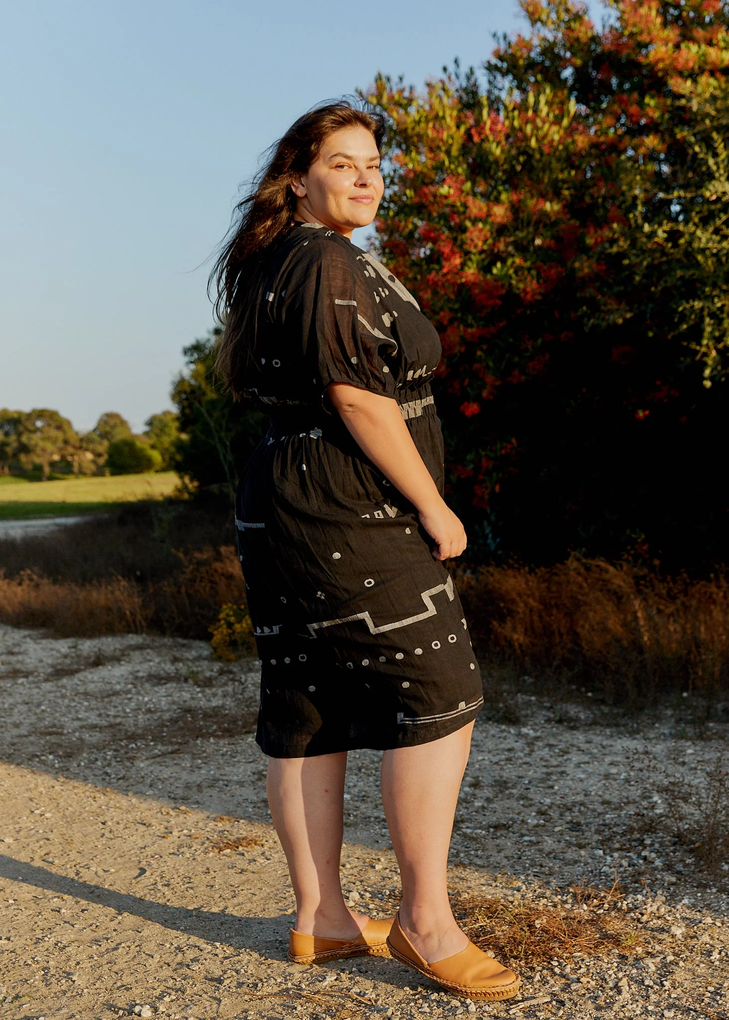 Elasticated waist Extended midi dress