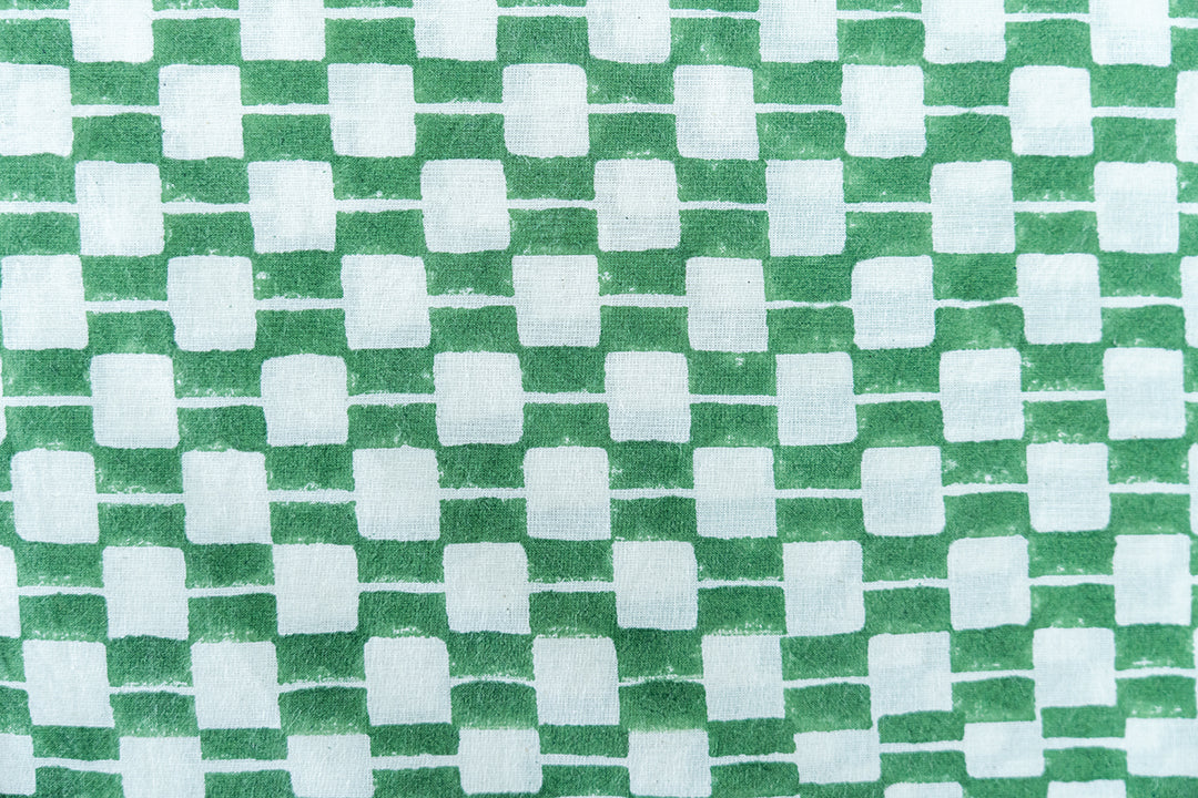 Green Blocks Smocked Skirt