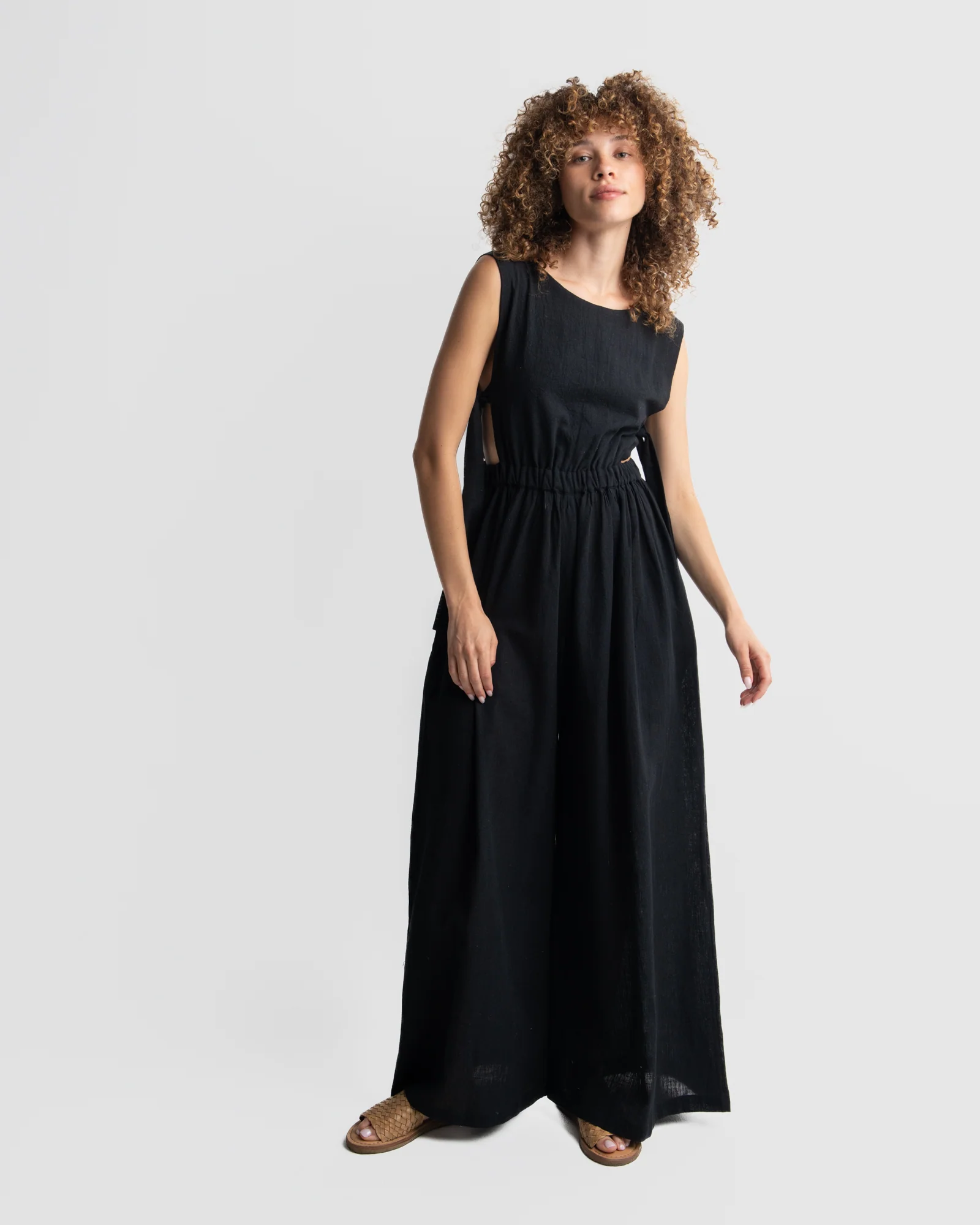 Black organic jump-suit