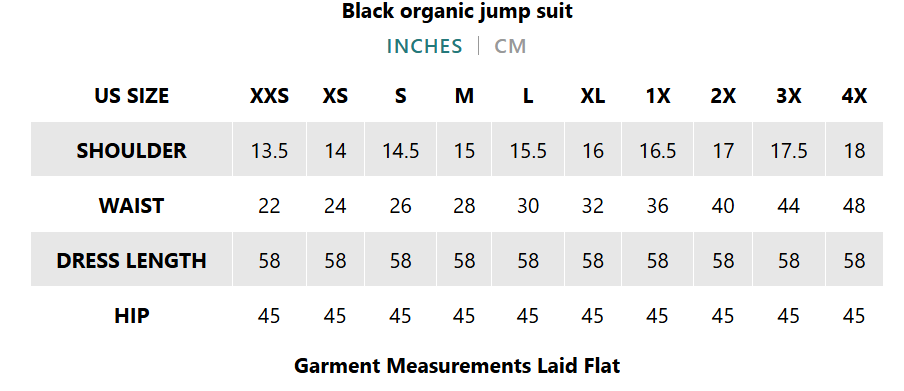 Black organic jump-suit