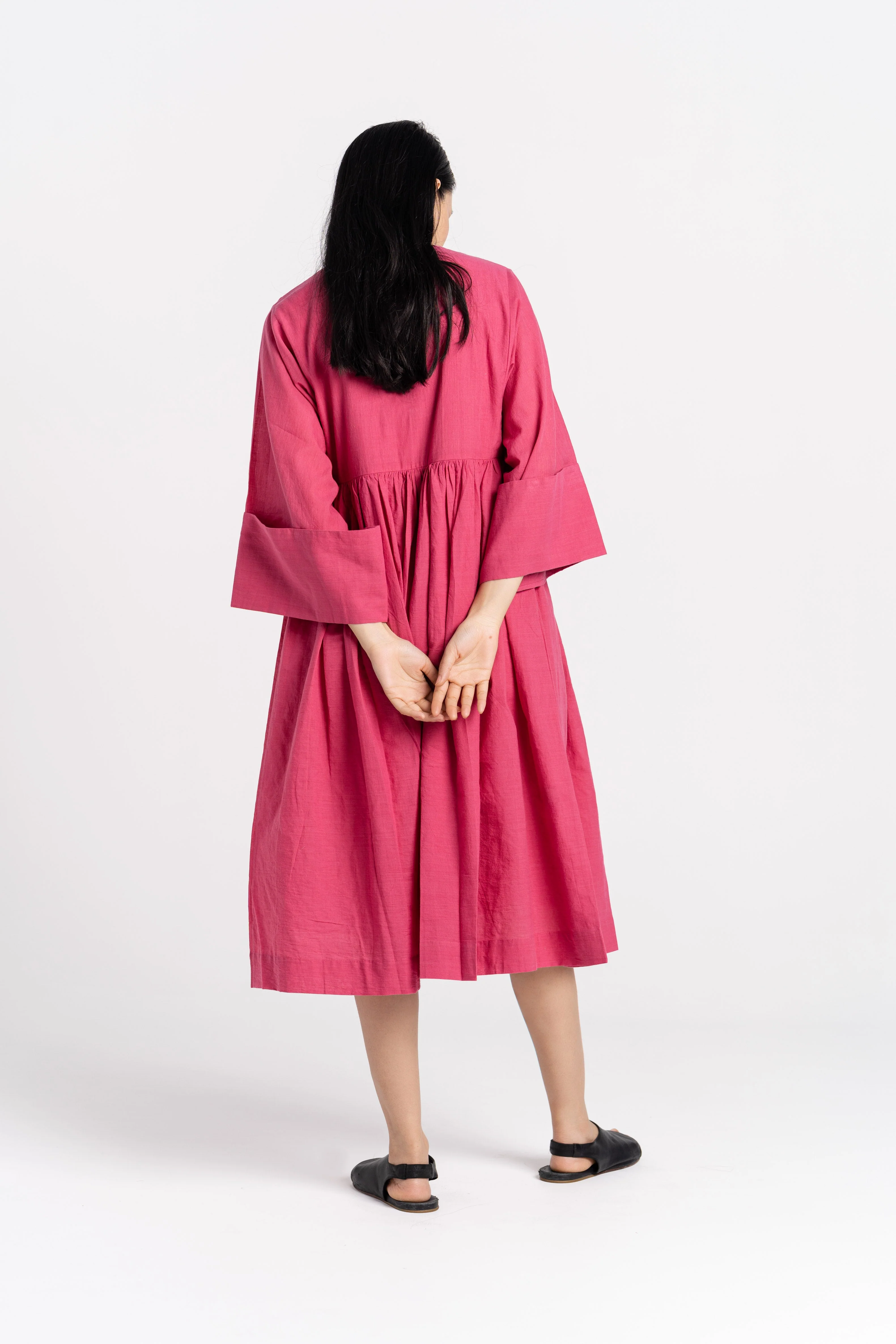 Rose Gathered Midi Dress